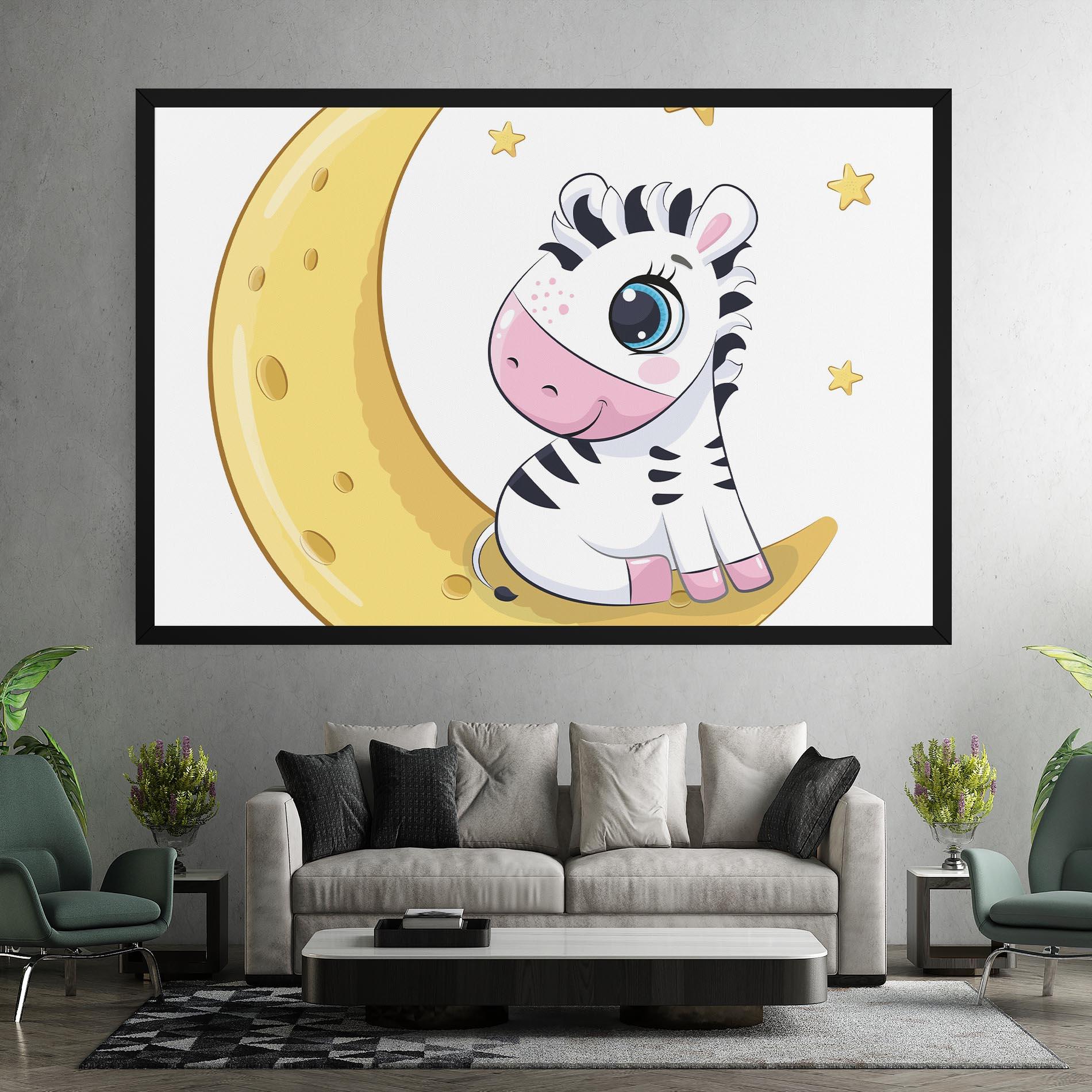 Vászonkép Cute Zebra Moon mockup 7