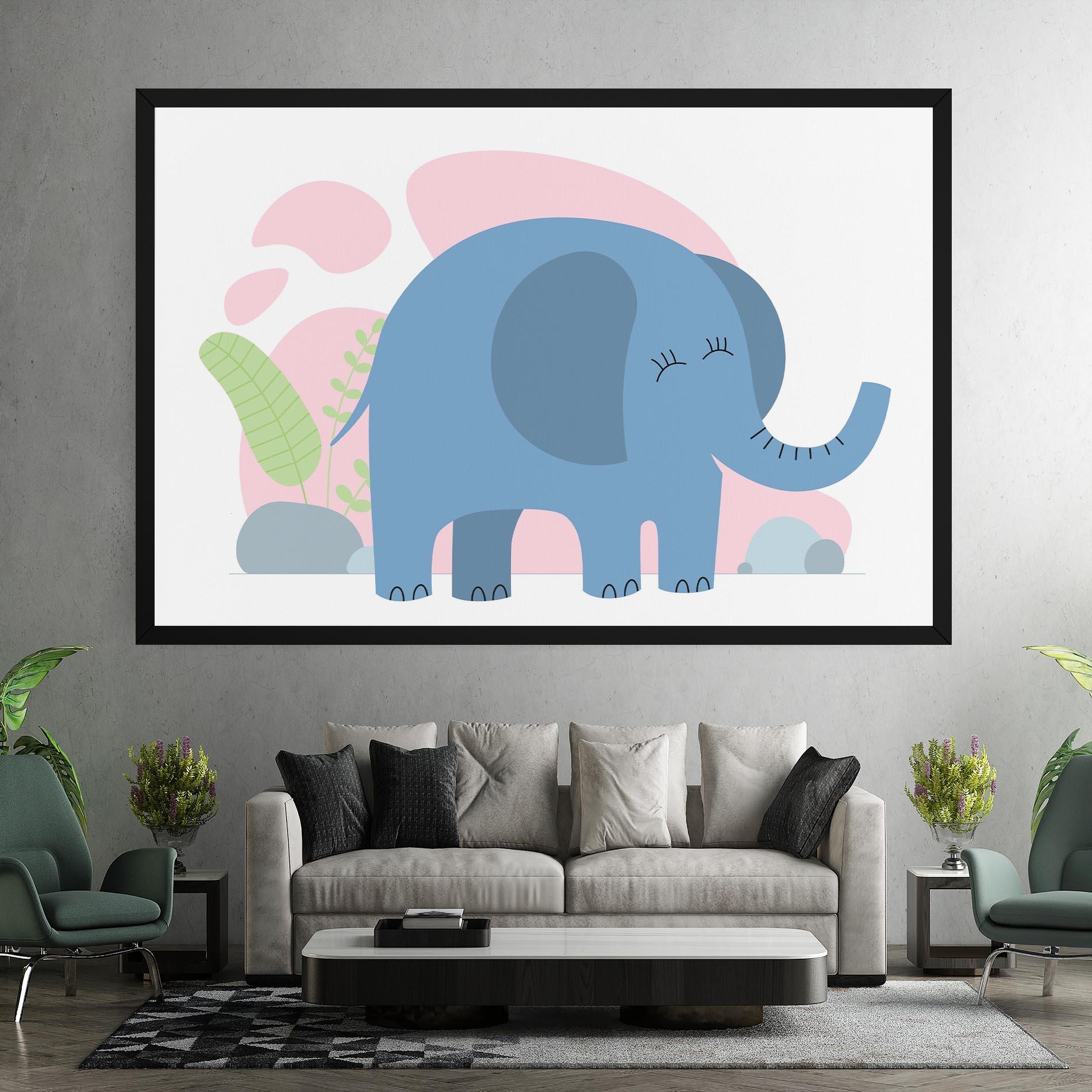 Vászonkép Leaf Cute Elephant mockup 7