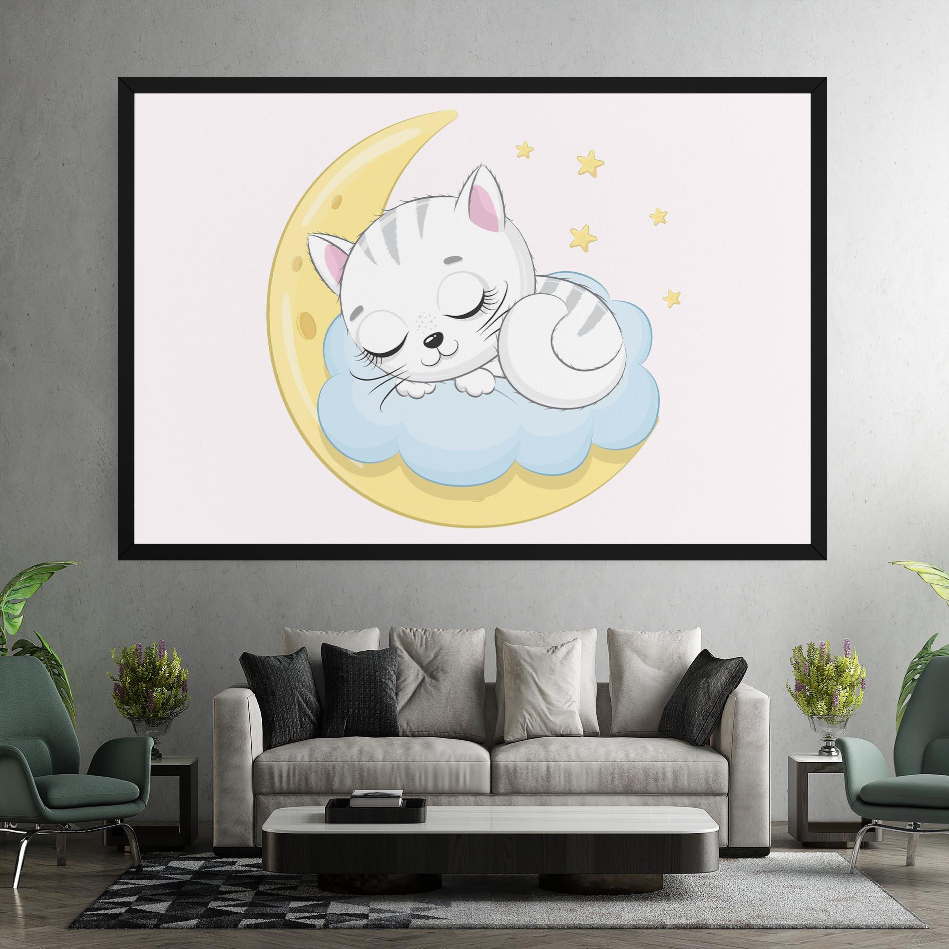 Vászonkép Moon Cat Sleeping mockup 7