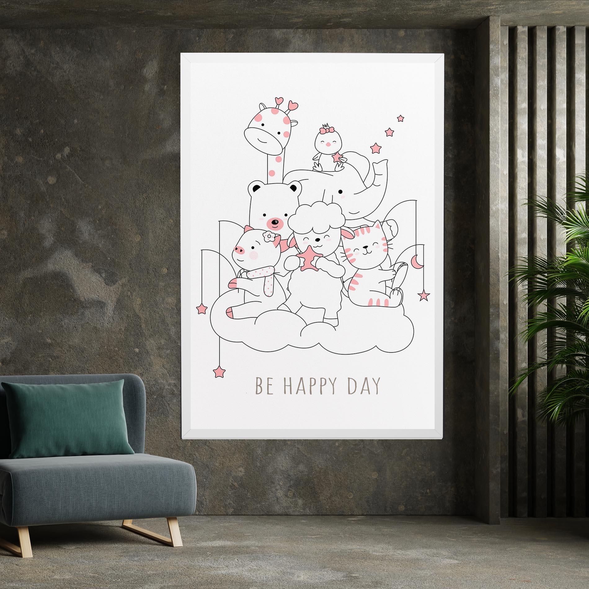 Vászonkép Be Happy Day mockup 7