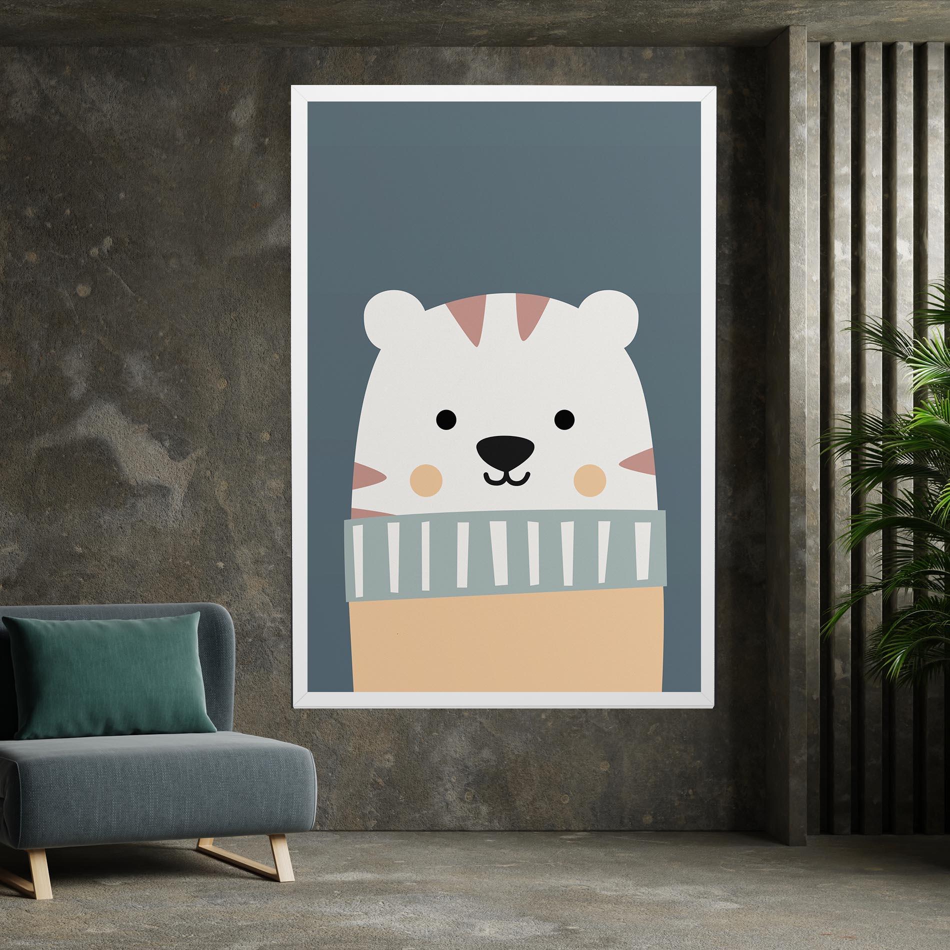 Vászonkép Cute White Tiger mockup 7