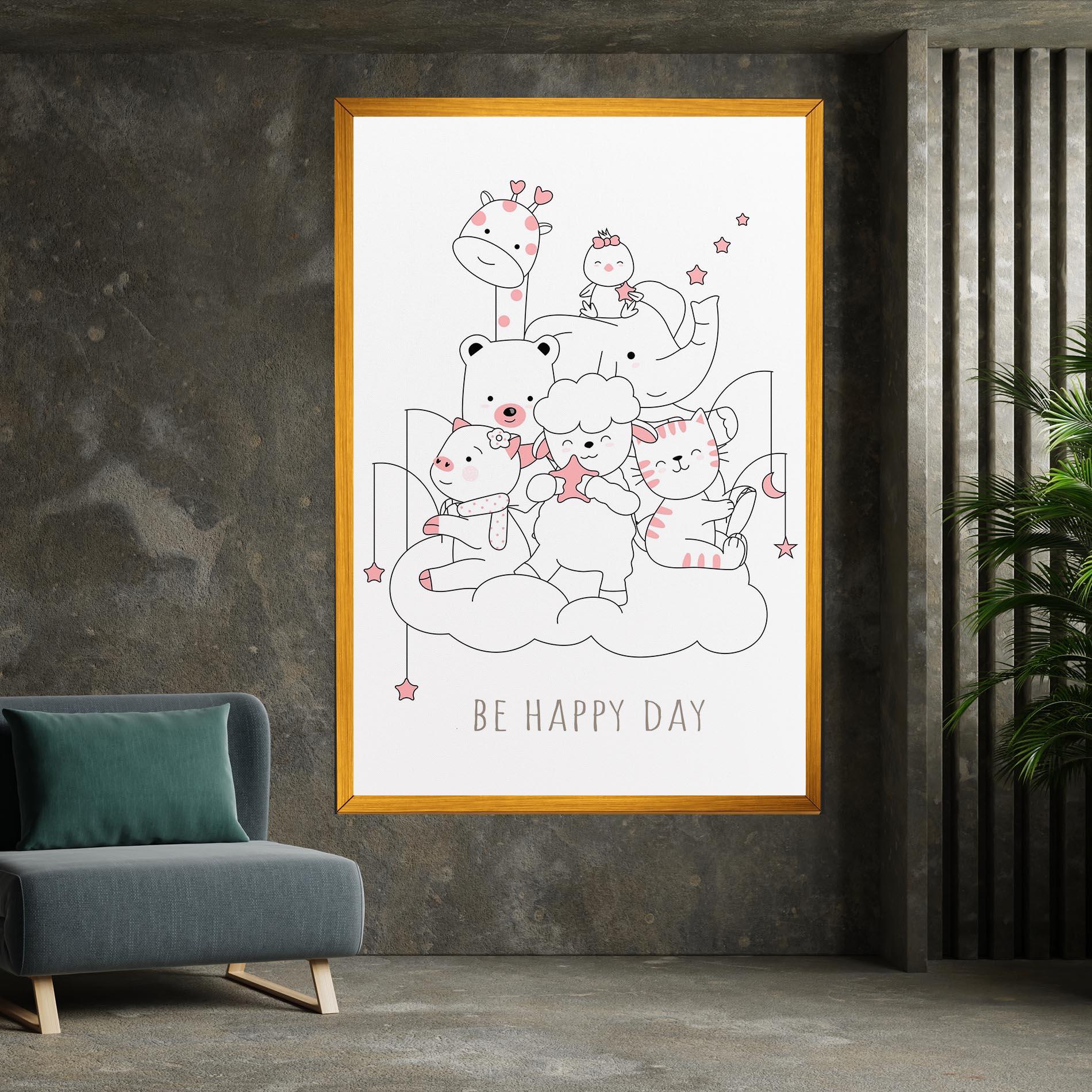 Vászonkép Be Happy Day mockup 7