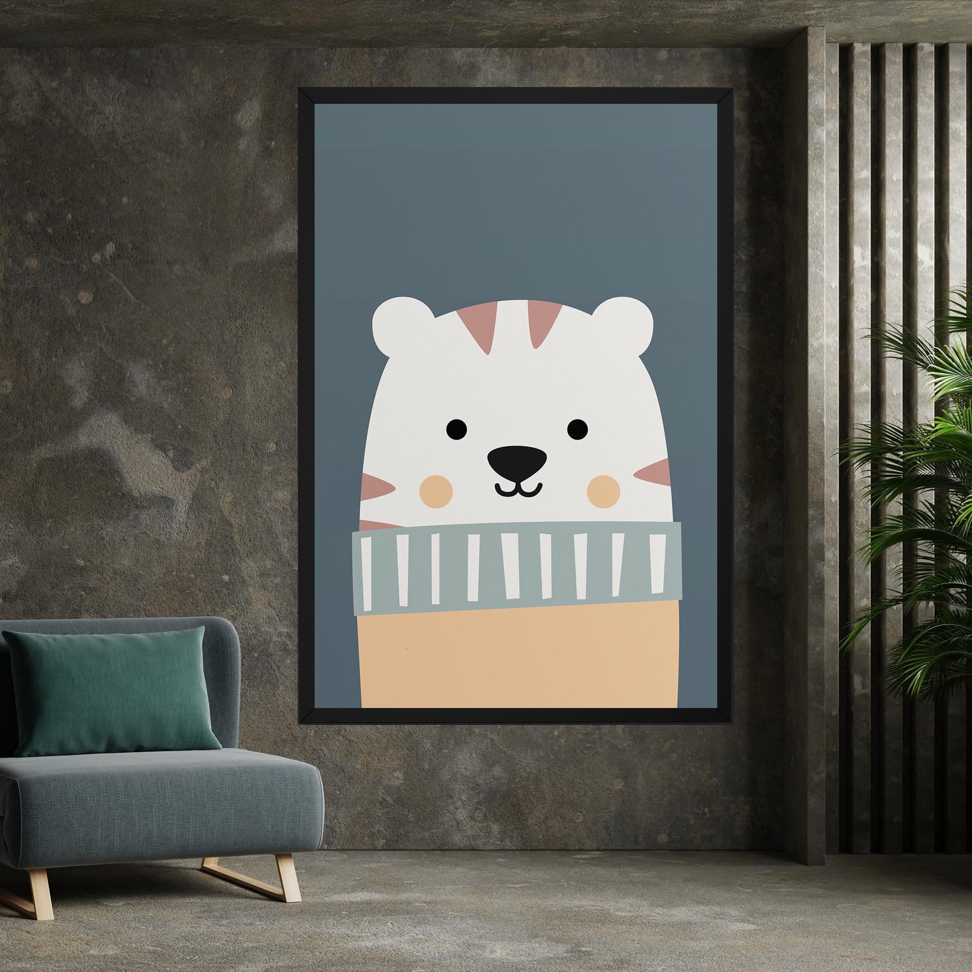 Vászonkép Cute White Tiger mockup 7