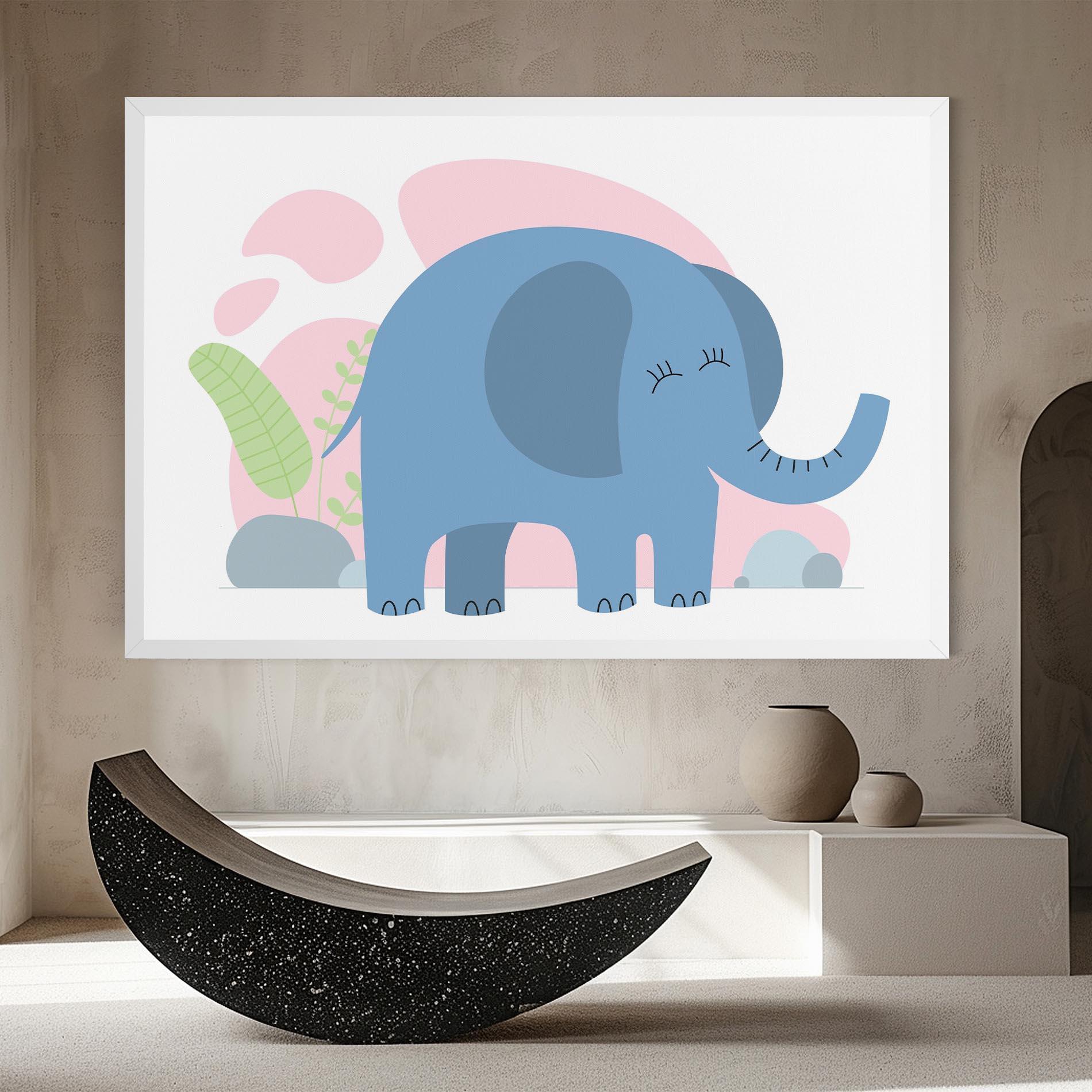 Vászonkép Leaf Cute Elephant mockup 8