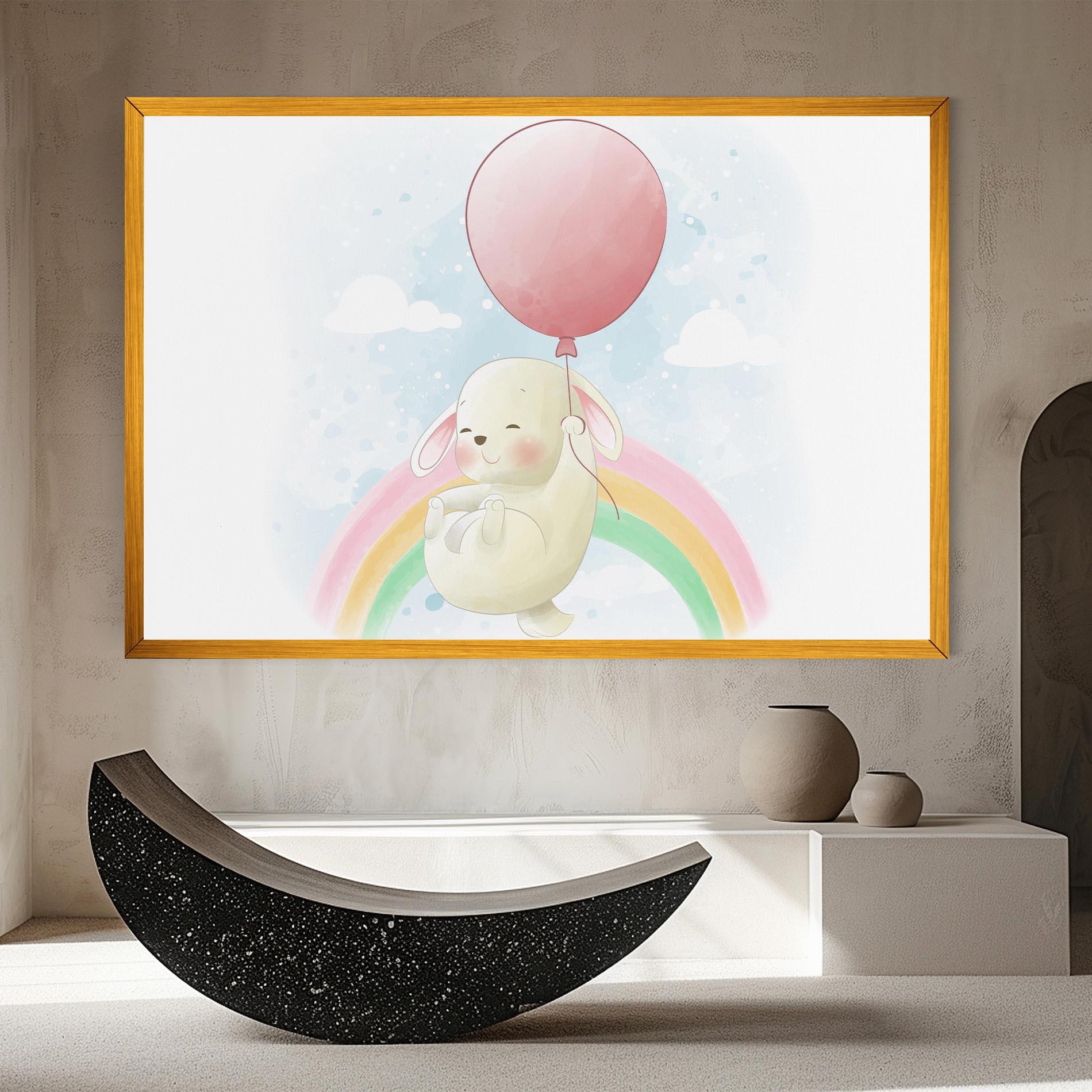 Vászonkép Rainbow Bunny Art mockup 8