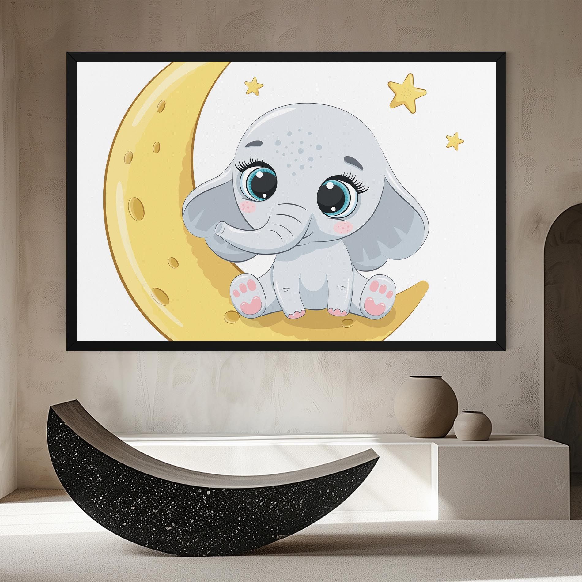 Cute Elephant Moon mockup 8