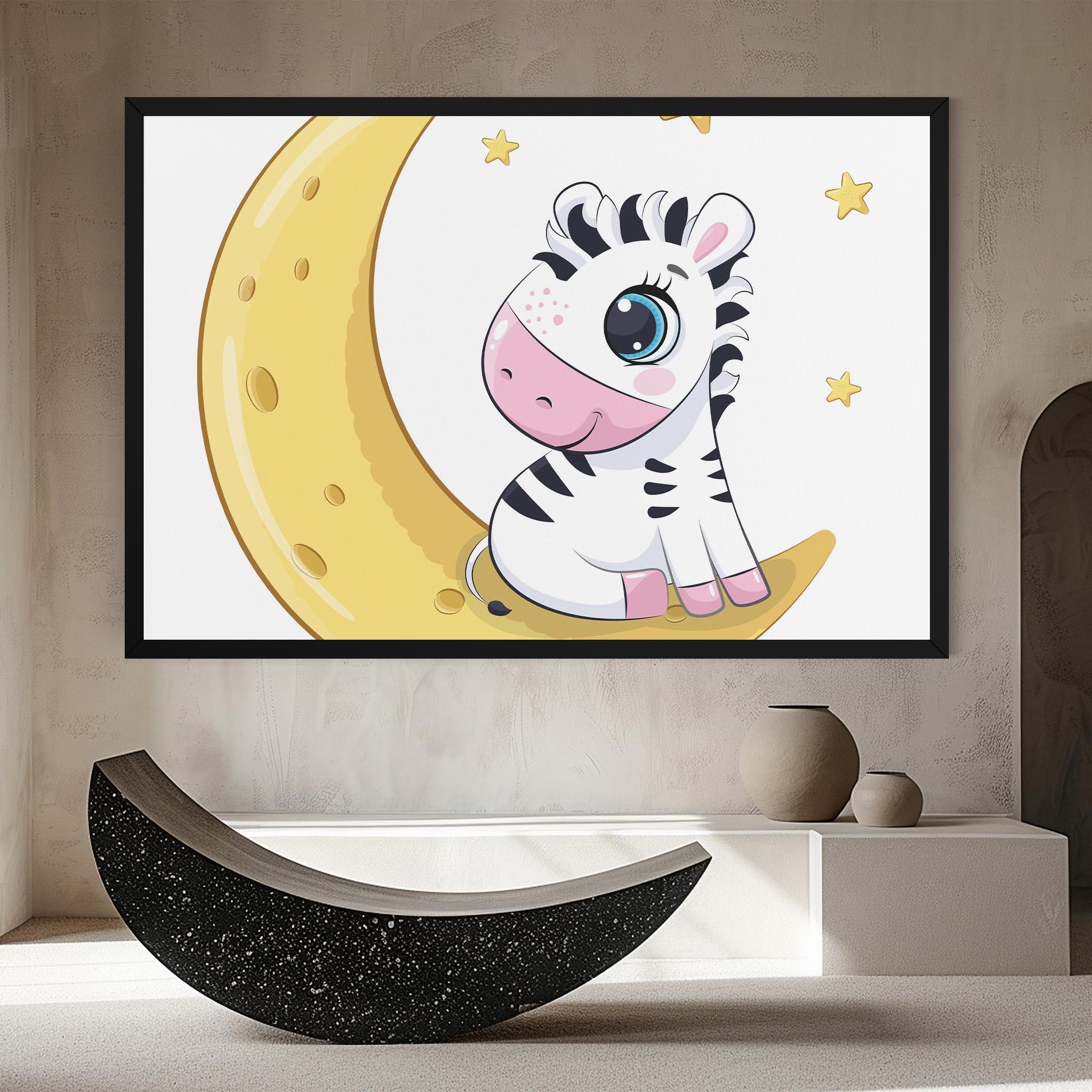 Vászonkép Cute Zebra Moon mockup 8