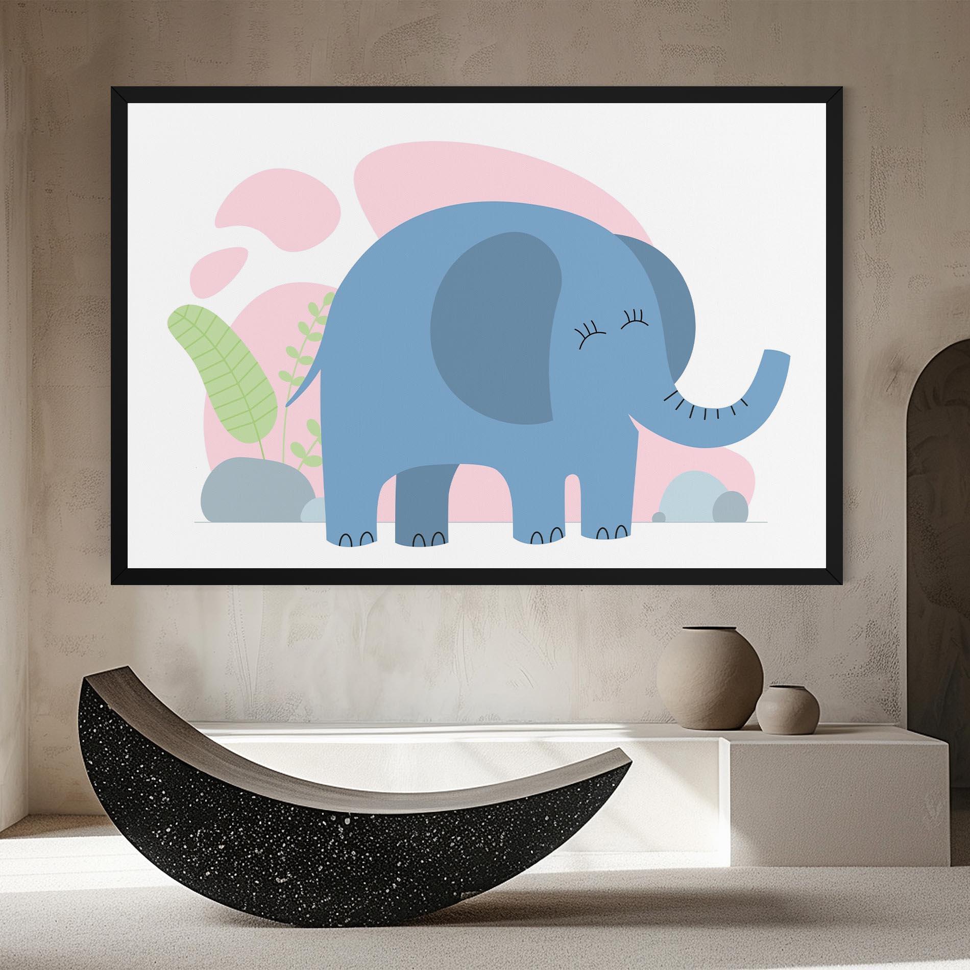 Vászonkép Leaf Cute Elephant mockup 8