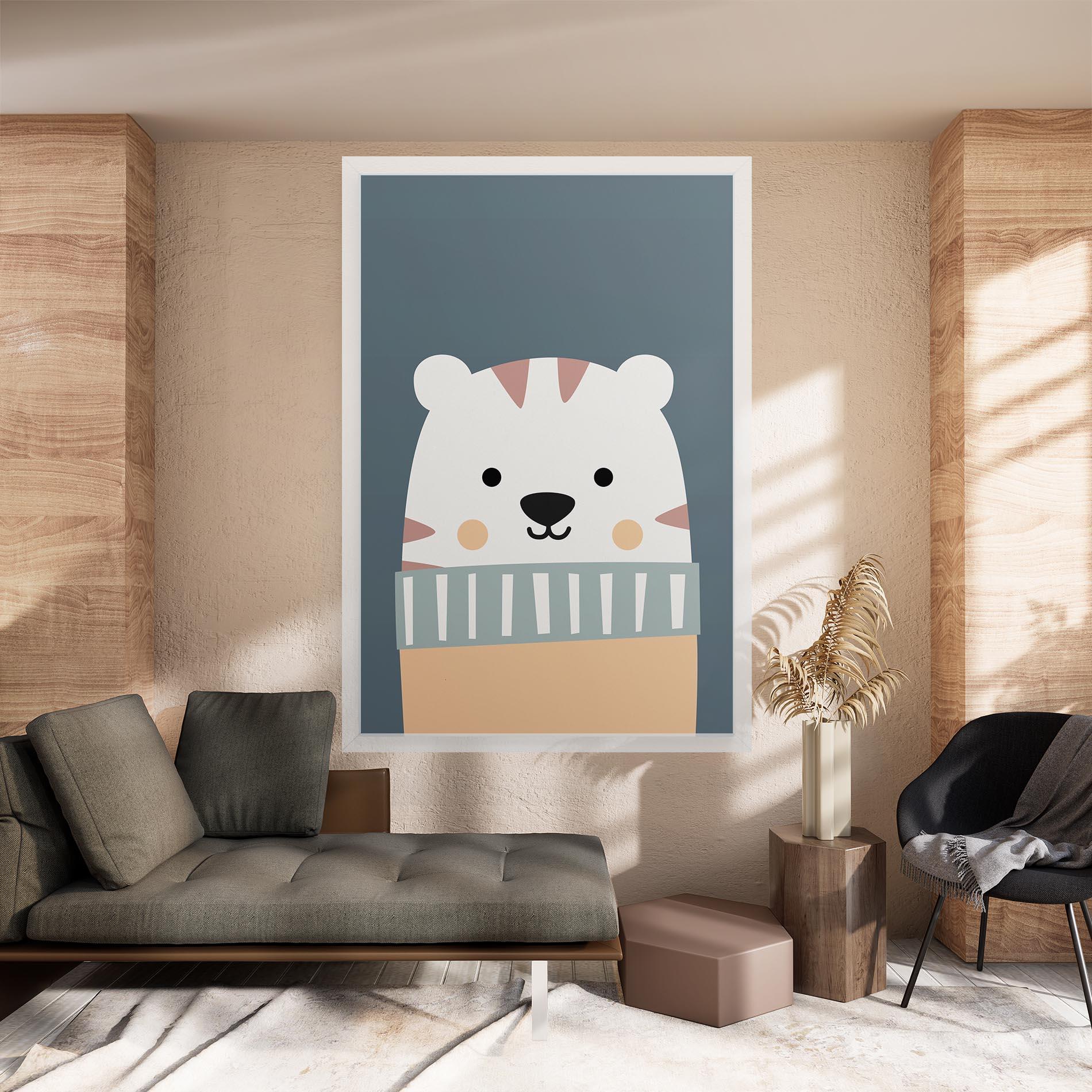 Vászonkép Cute White Tiger mockup 8