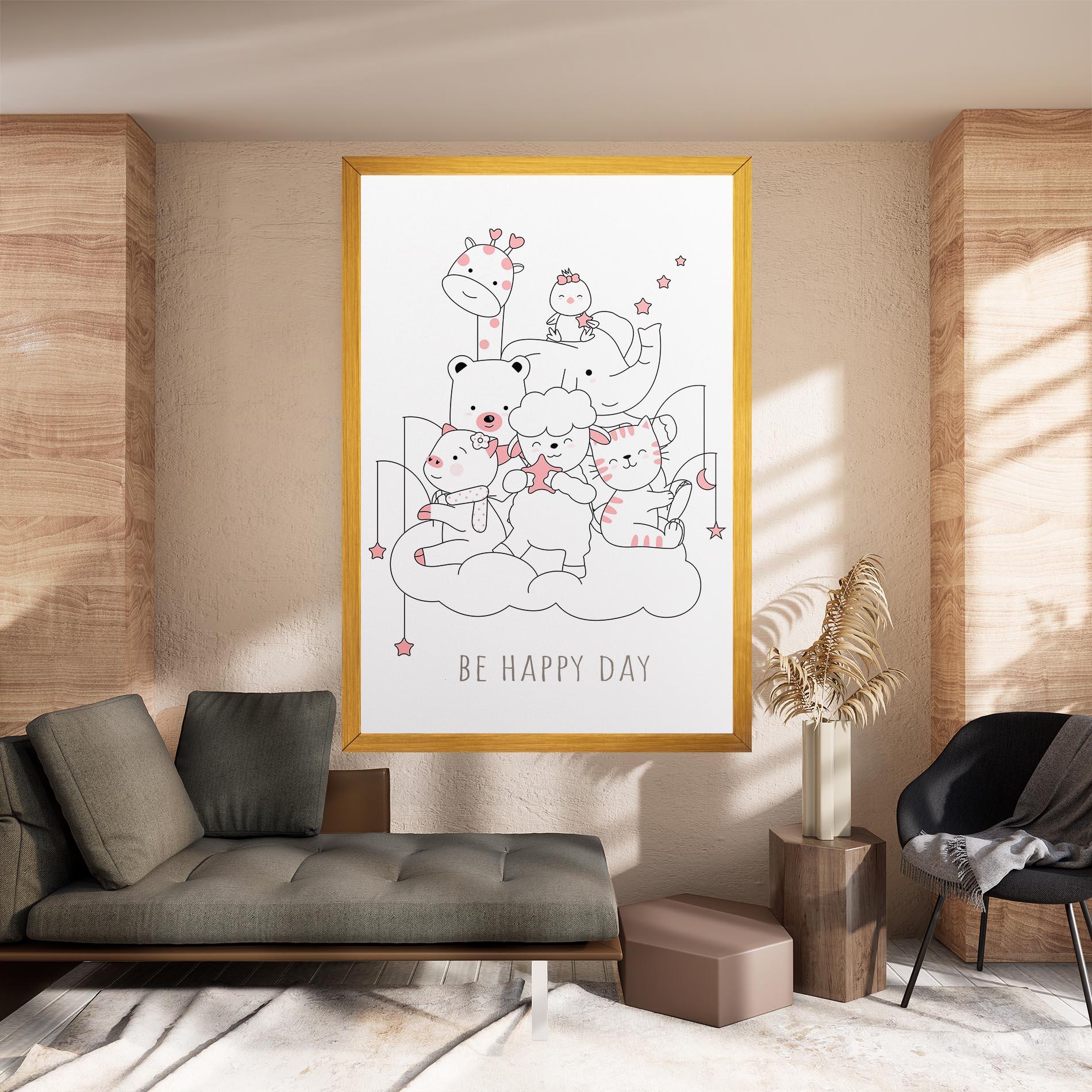 Vászonkép Be Happy Day mockup 8