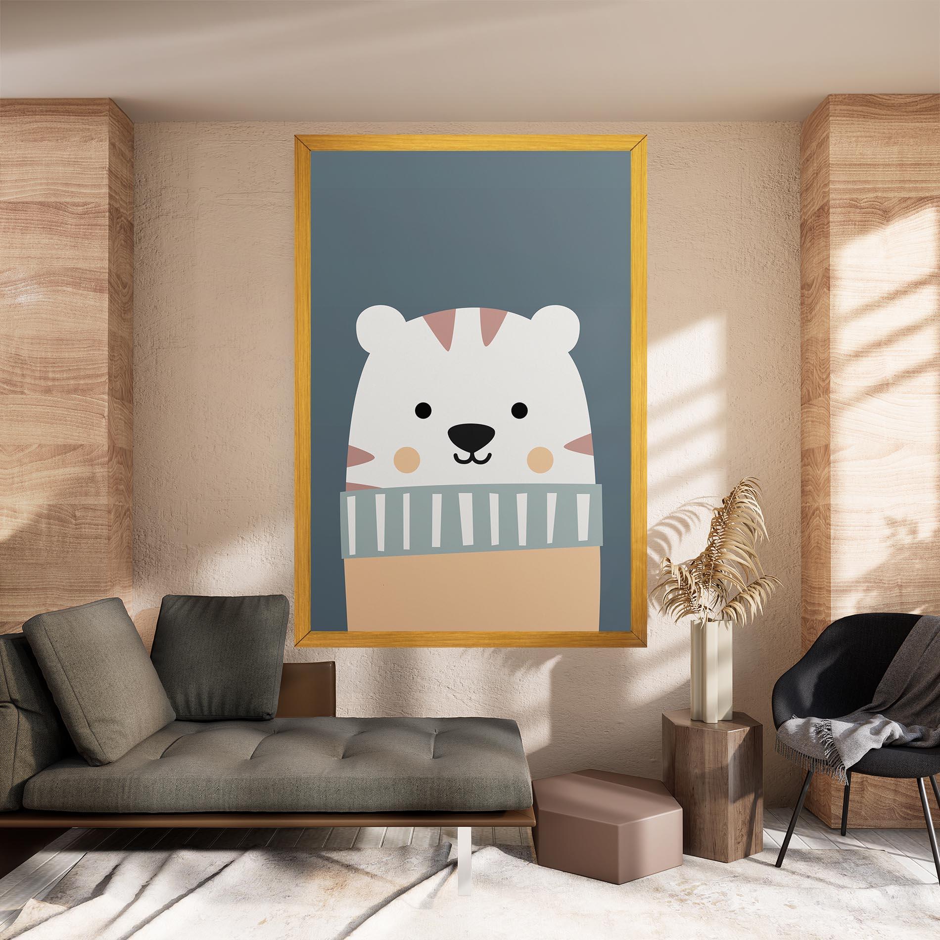 Vászonkép Cute White Tiger mockup 8