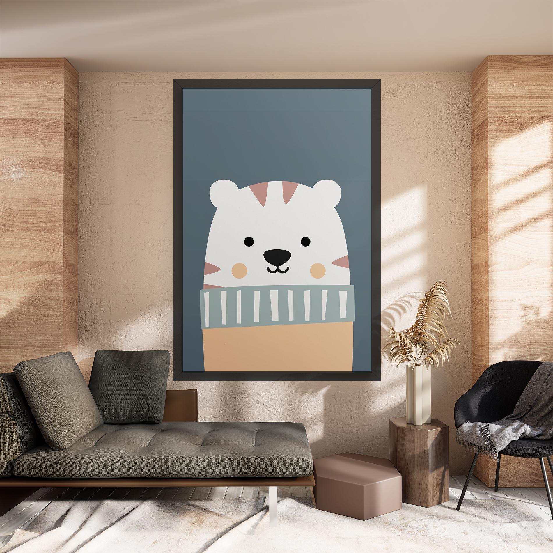 Vászonkép Cute White Tiger mockup 8