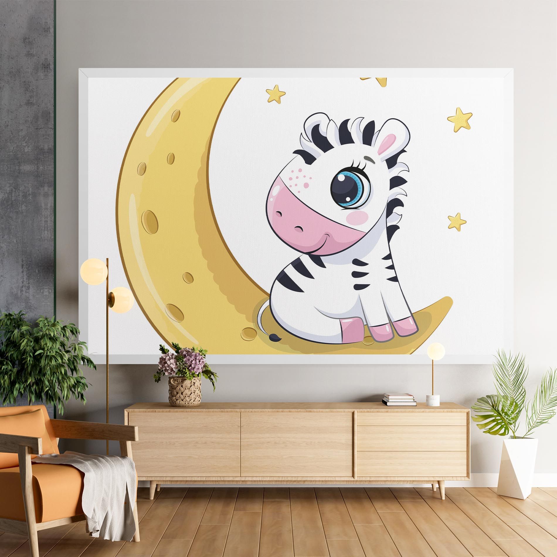 Cute Zebra Moon mockup 9