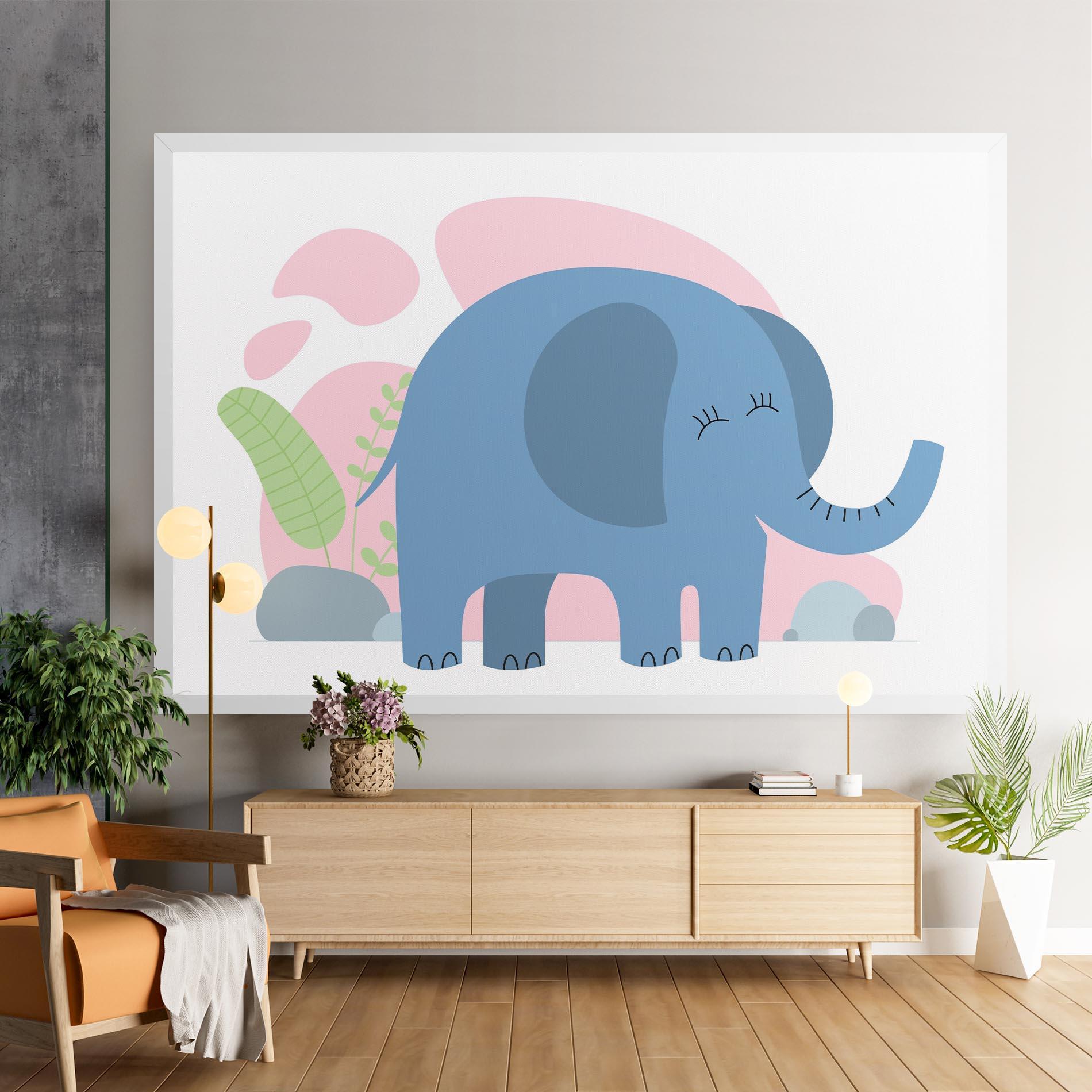 Vászonkép Leaf Cute Elephant mockup 9