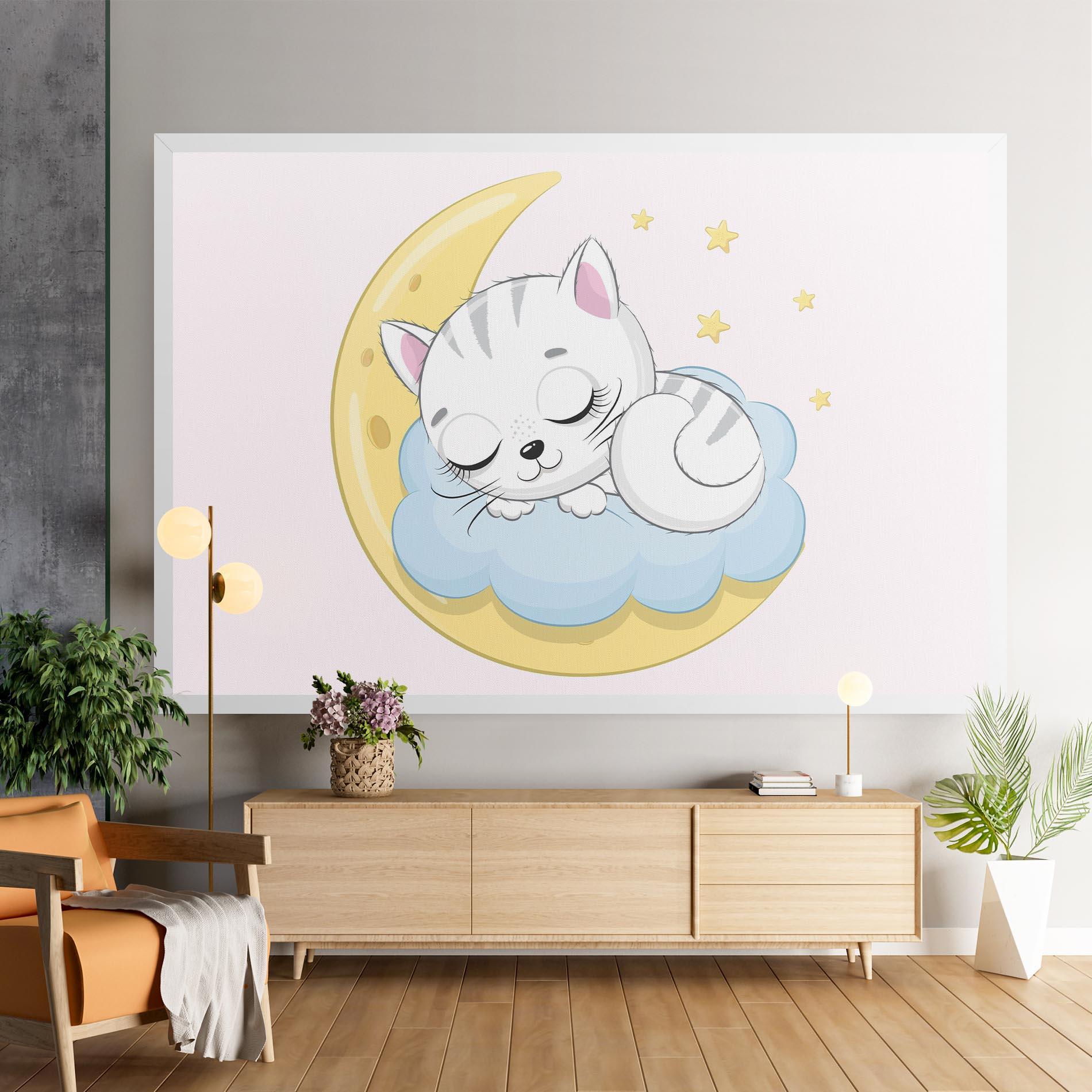 Vászonkép Moon Cat Sleeping mockup 9