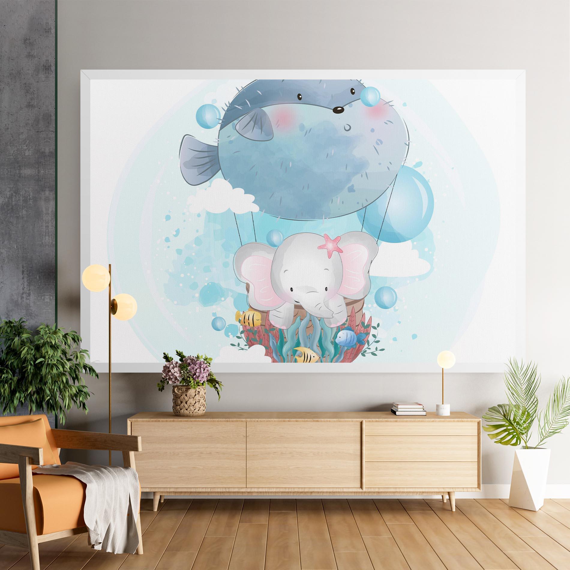 Vászonkép Swiming Elephant mockup 9