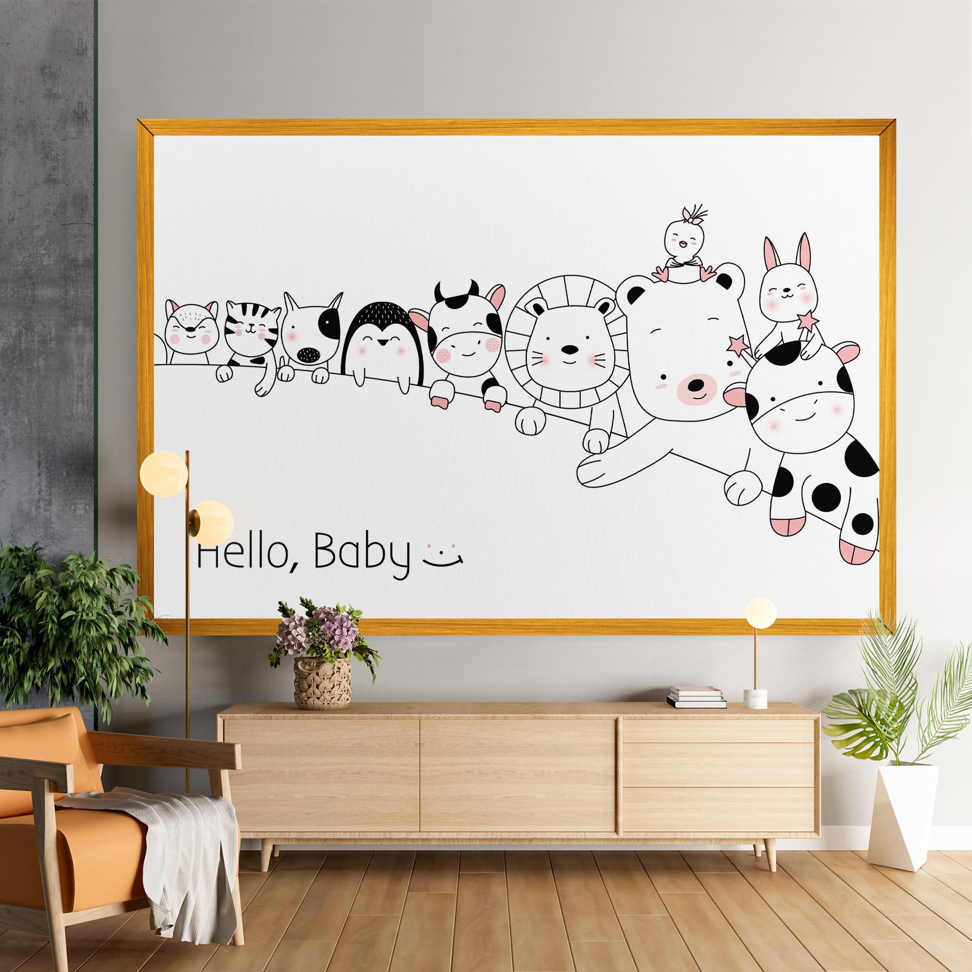 Vászonkép Hello Baby mockup 9