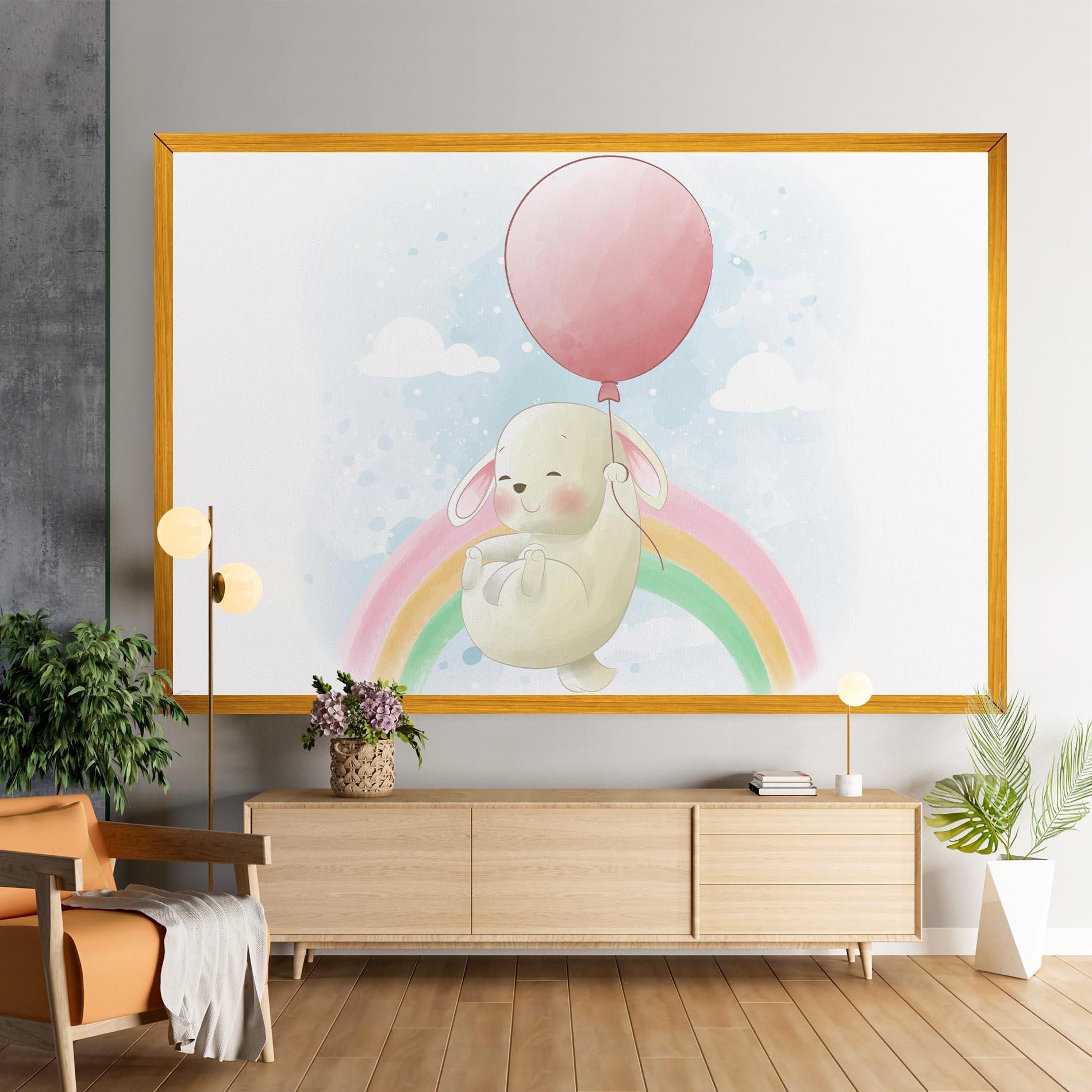 Vászonkép Rainbow Bunny Art mockup 9