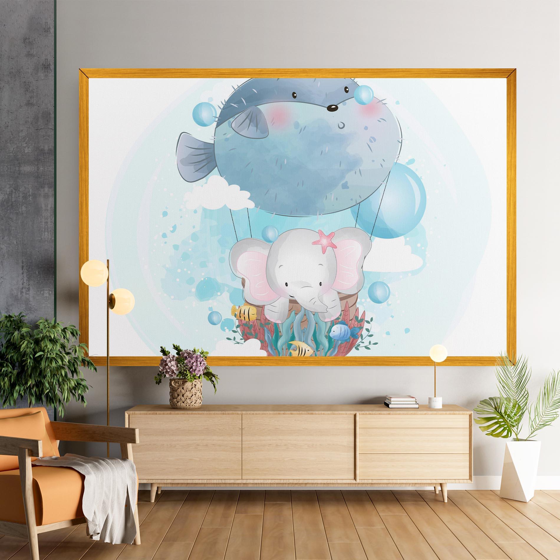 Vászonkép Swiming Elephant mockup 9