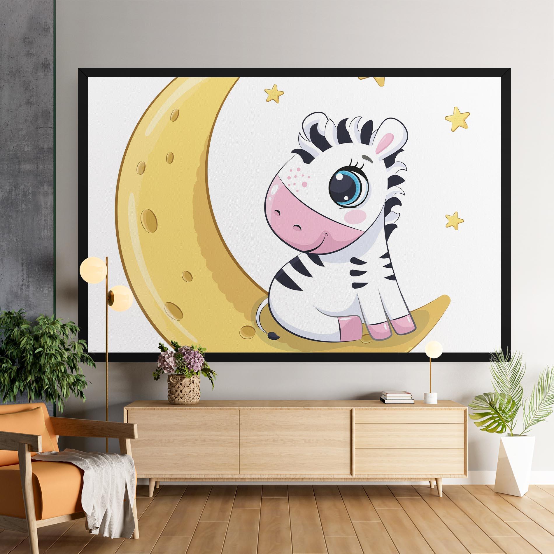 Vászonkép Cute Zebra Moon mockup 9