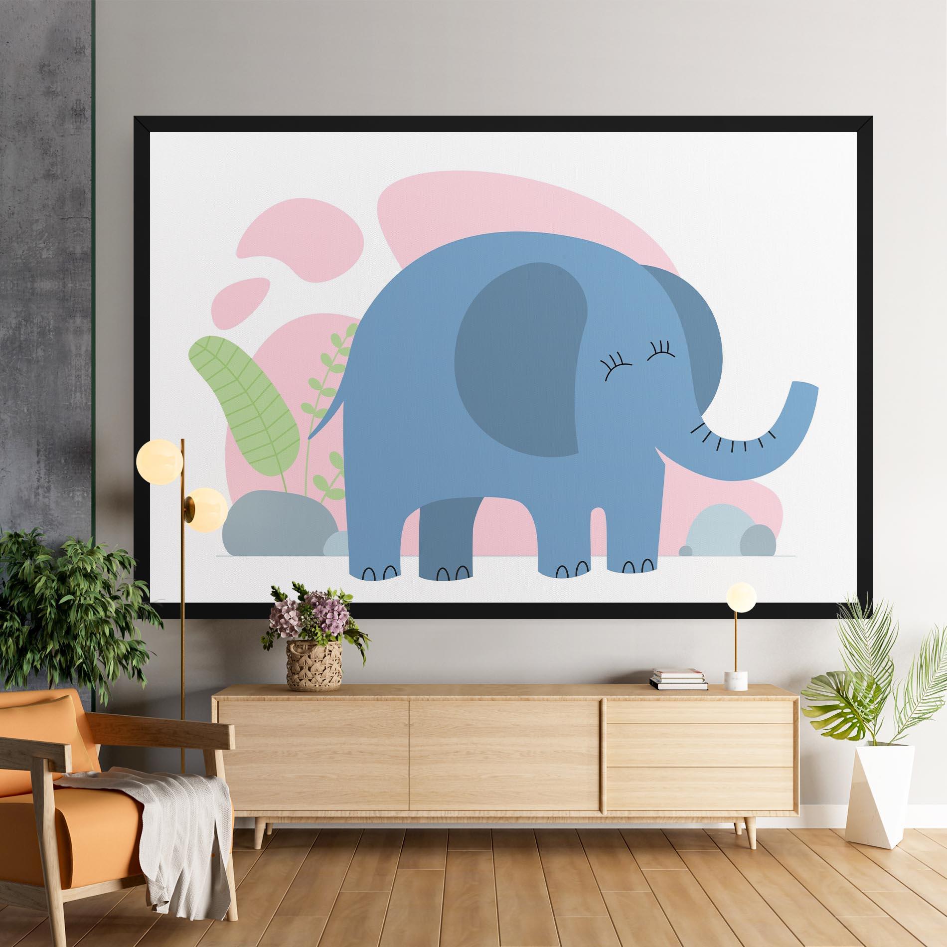 Vászonkép Leaf Cute Elephant mockup 9