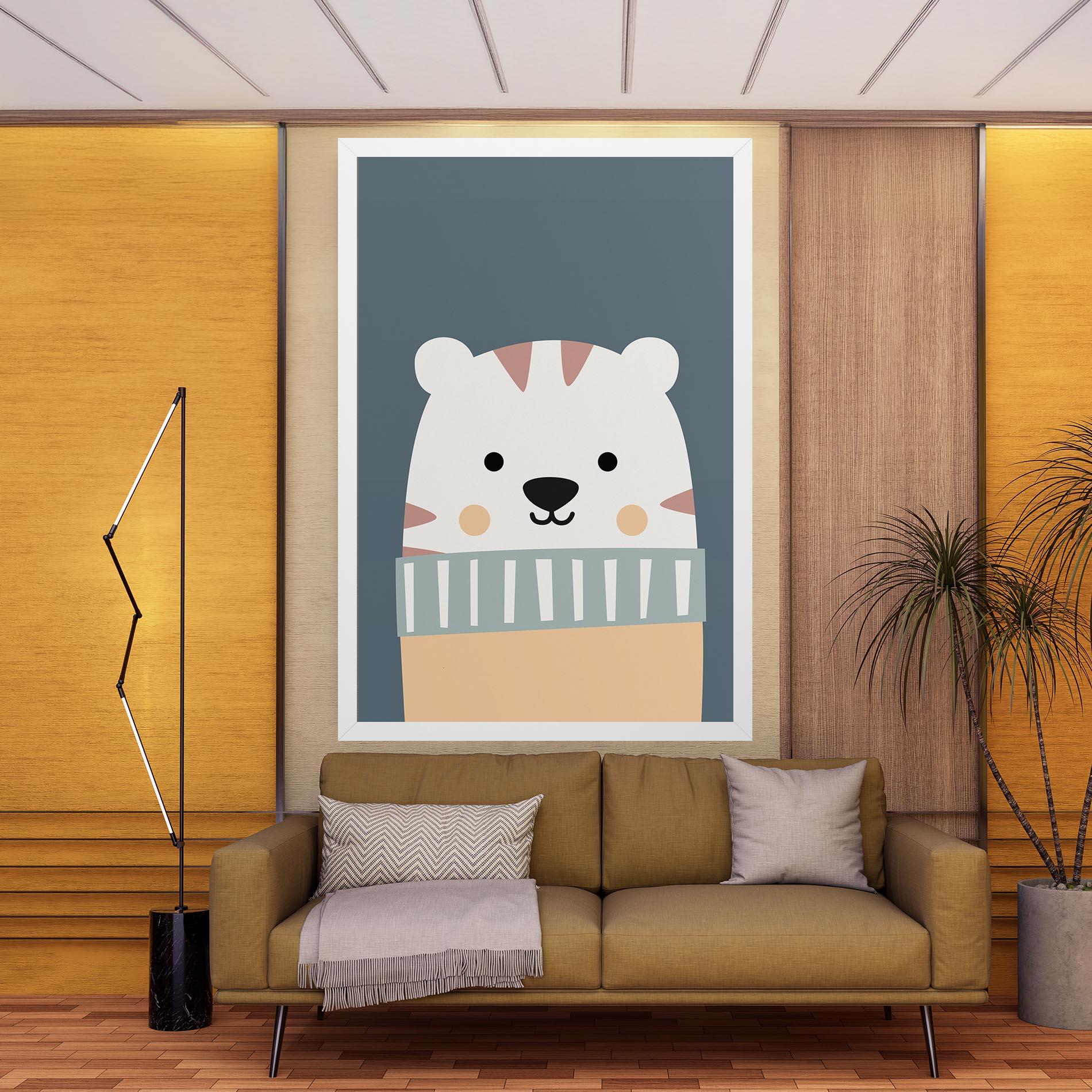 Vászonkép Cute White Tiger mockup 9