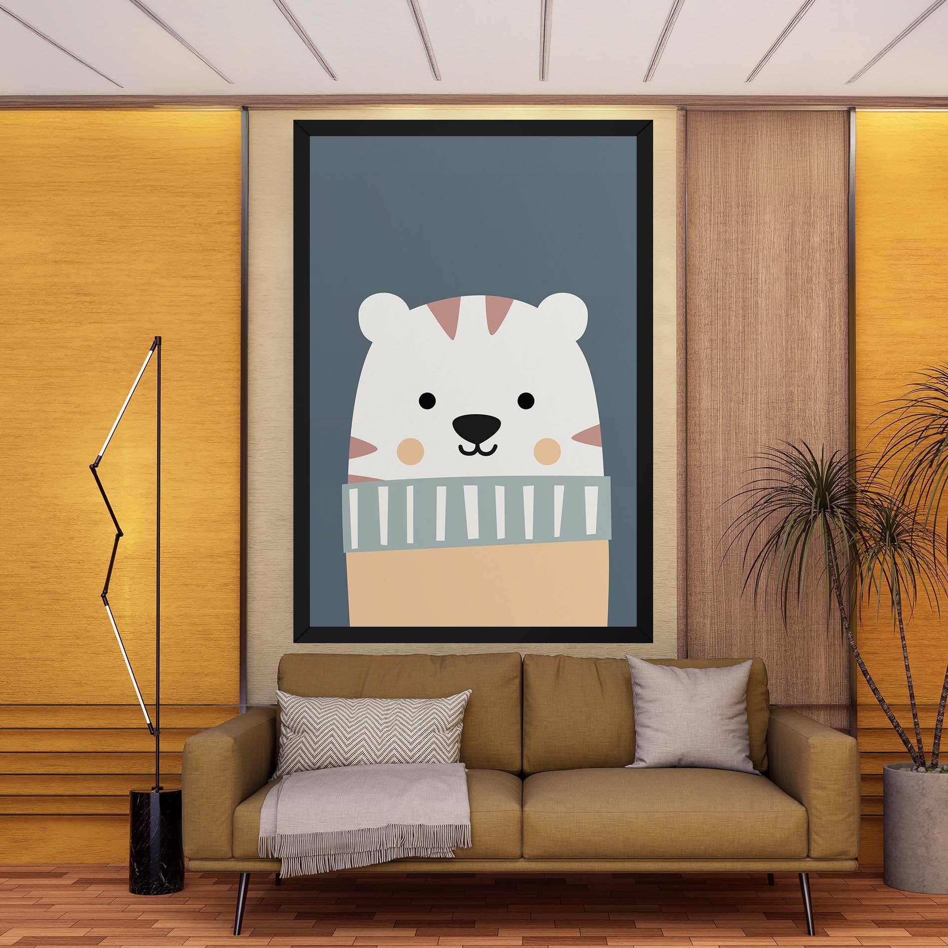 Vászonkép Cute White Tiger mockup 9