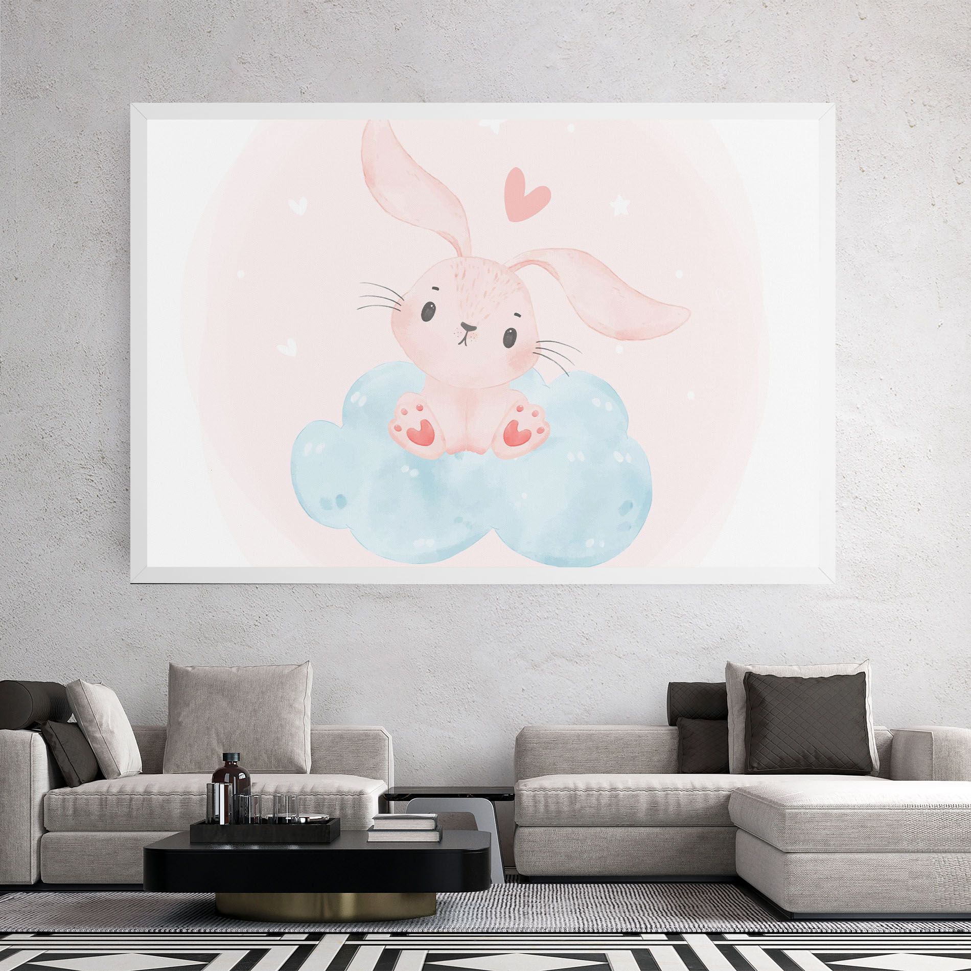 Cloud Pink Bunny mockup 2