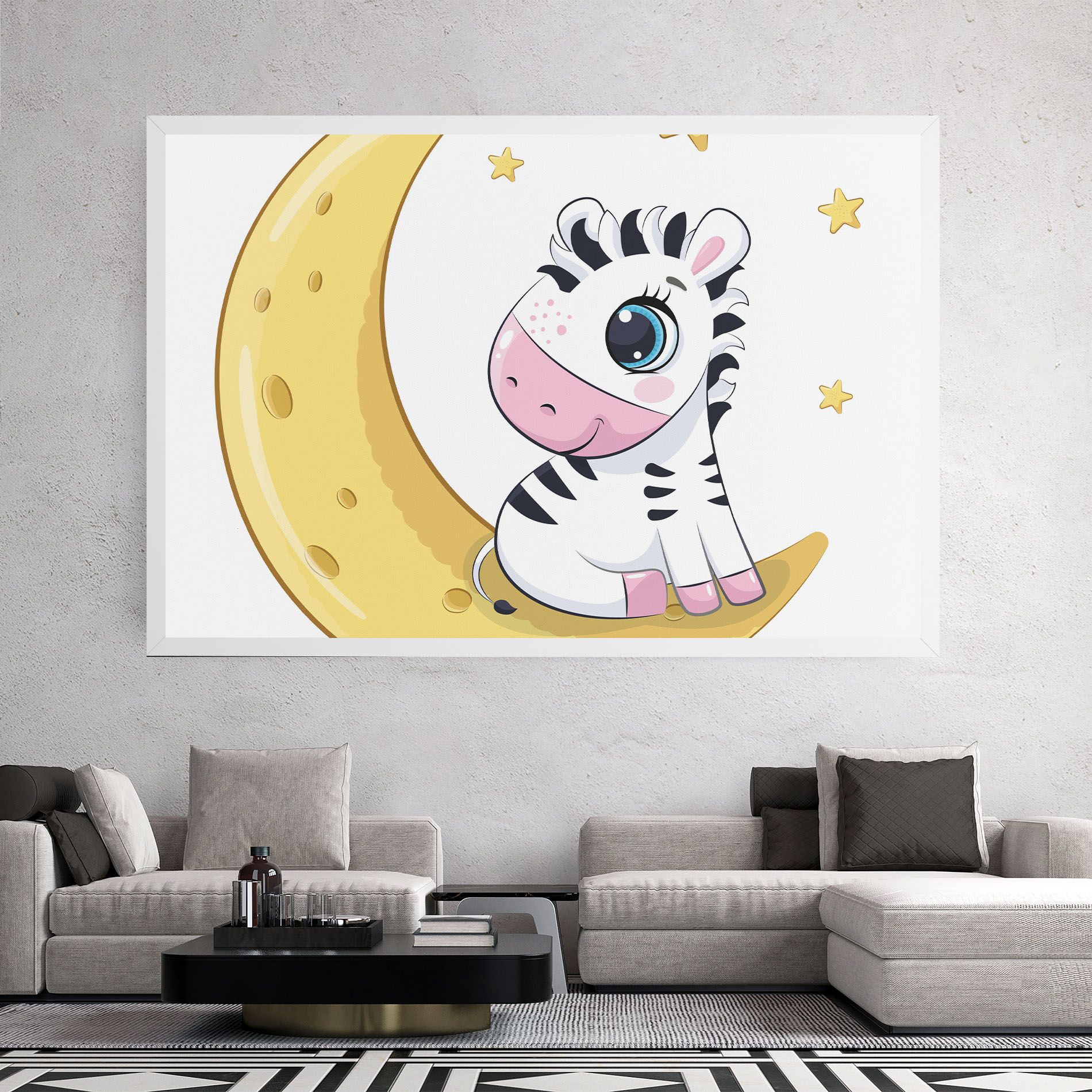 Cute Zebra Moon mockup 2