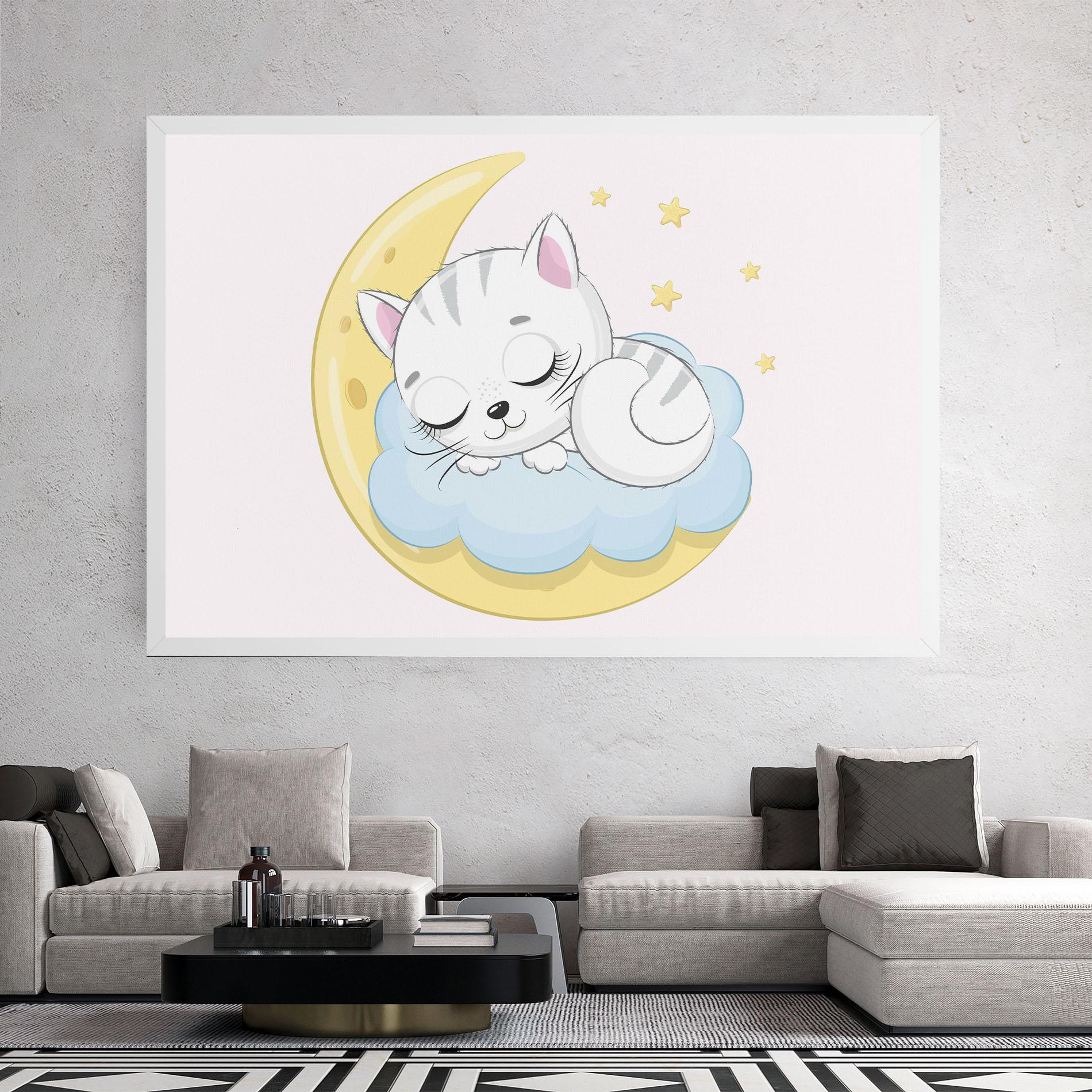 Vászonkép Moon Cat Sleeping mockup 2