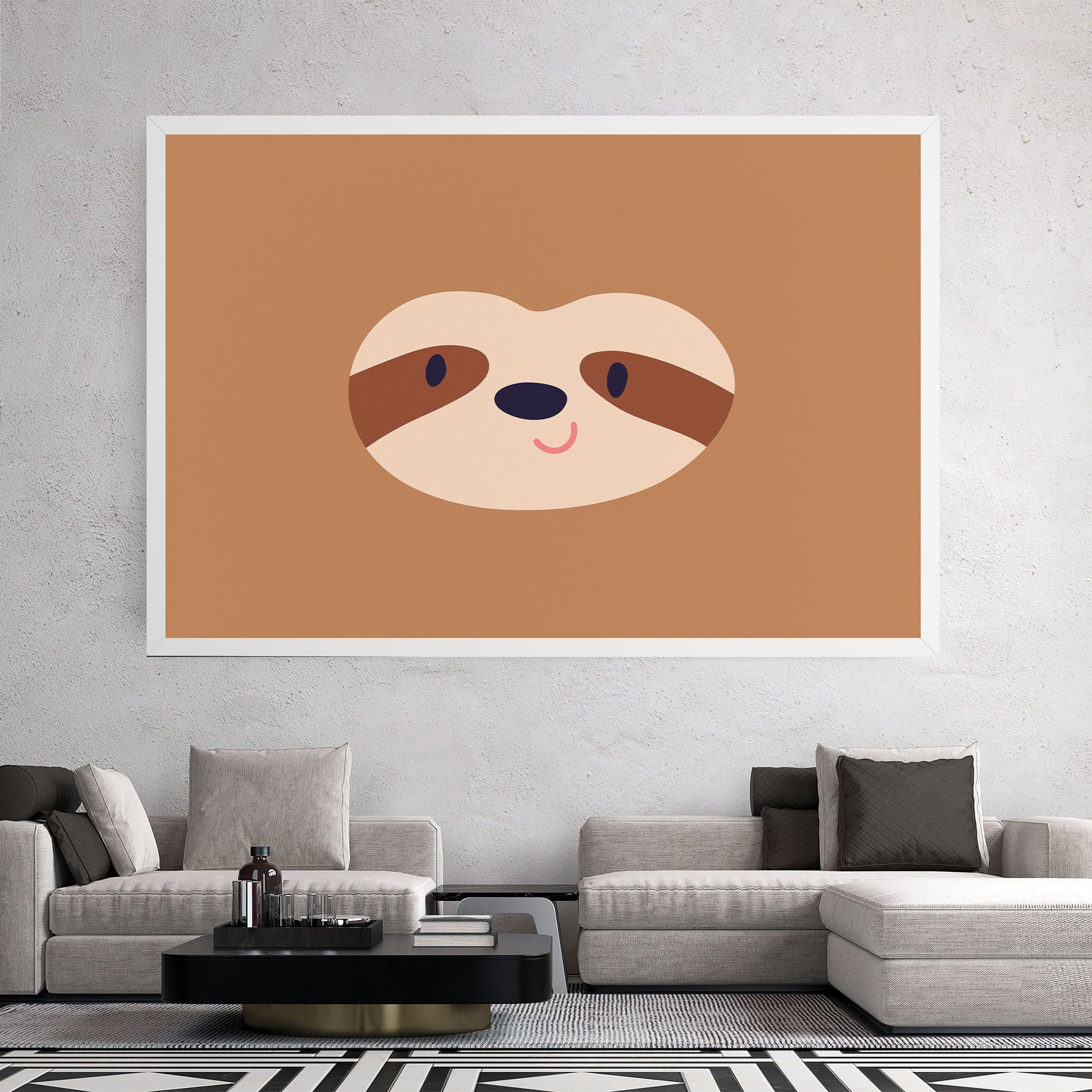 Sloth Face Portrait mockup 2