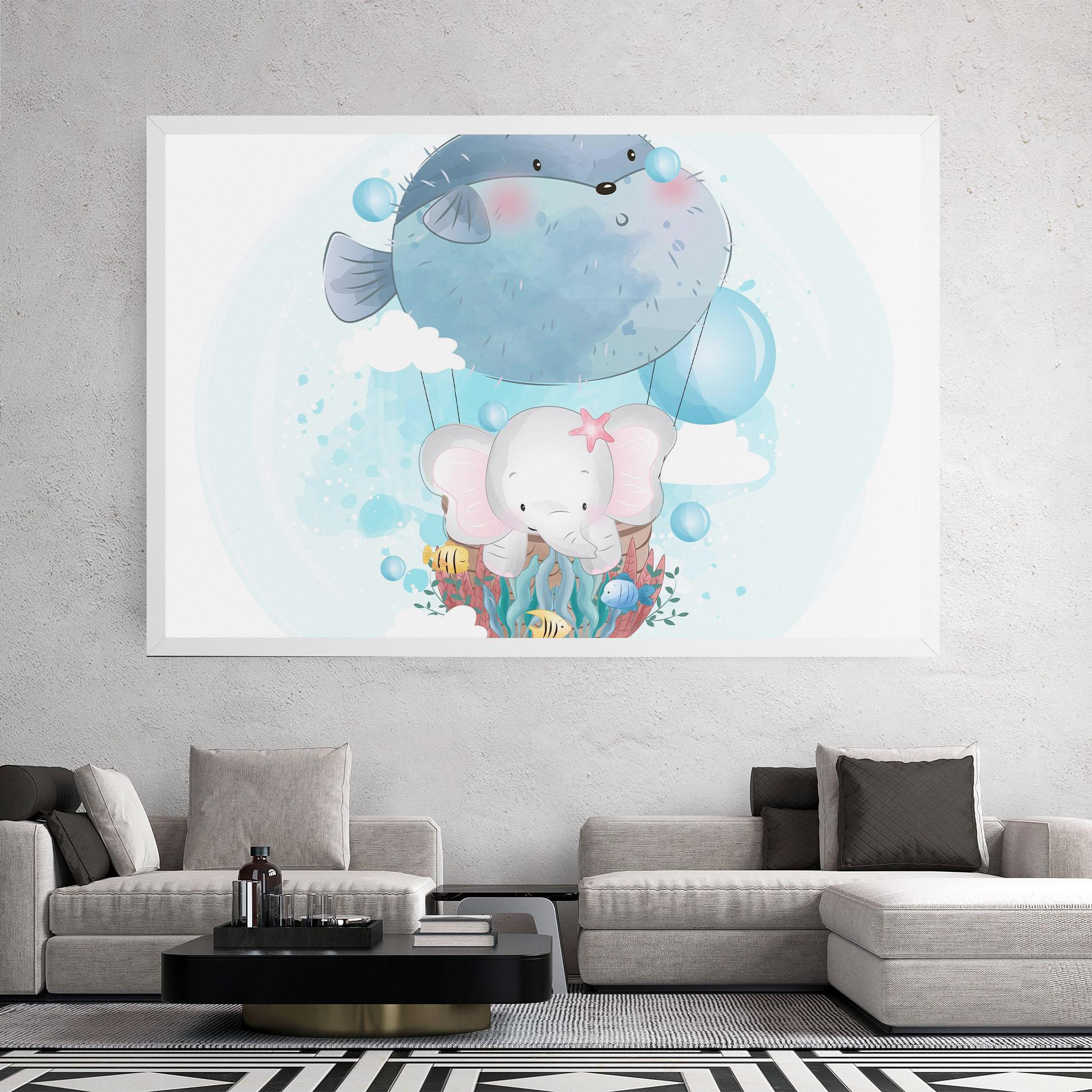 Vászonkép Swiming Elephant mockup 2