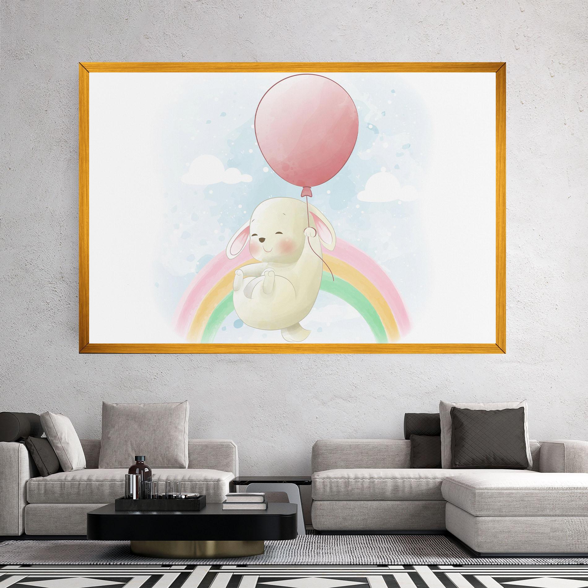 Vászonkép Rainbow Bunny Art mockup 2