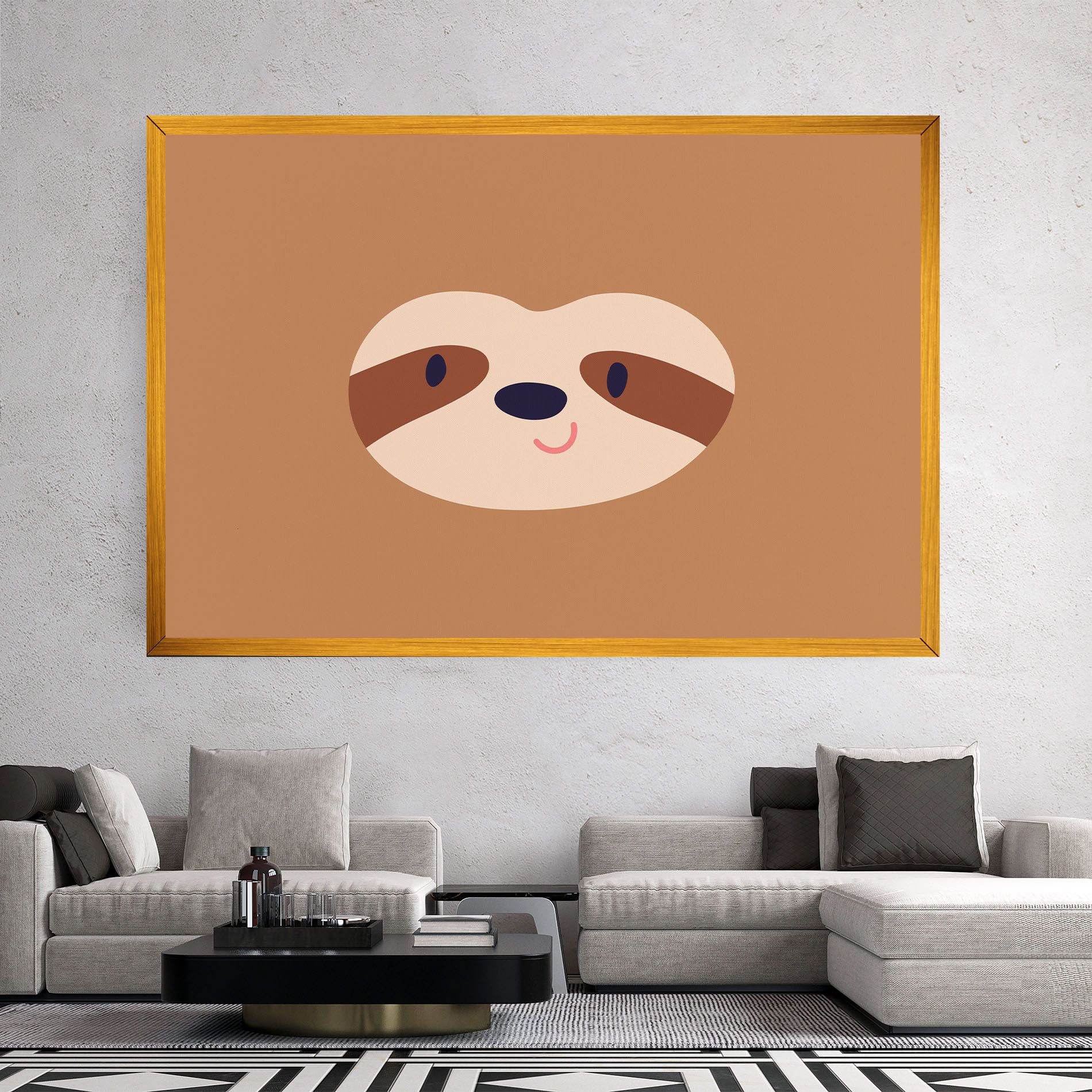 Sloth Face Portrait mockup 2