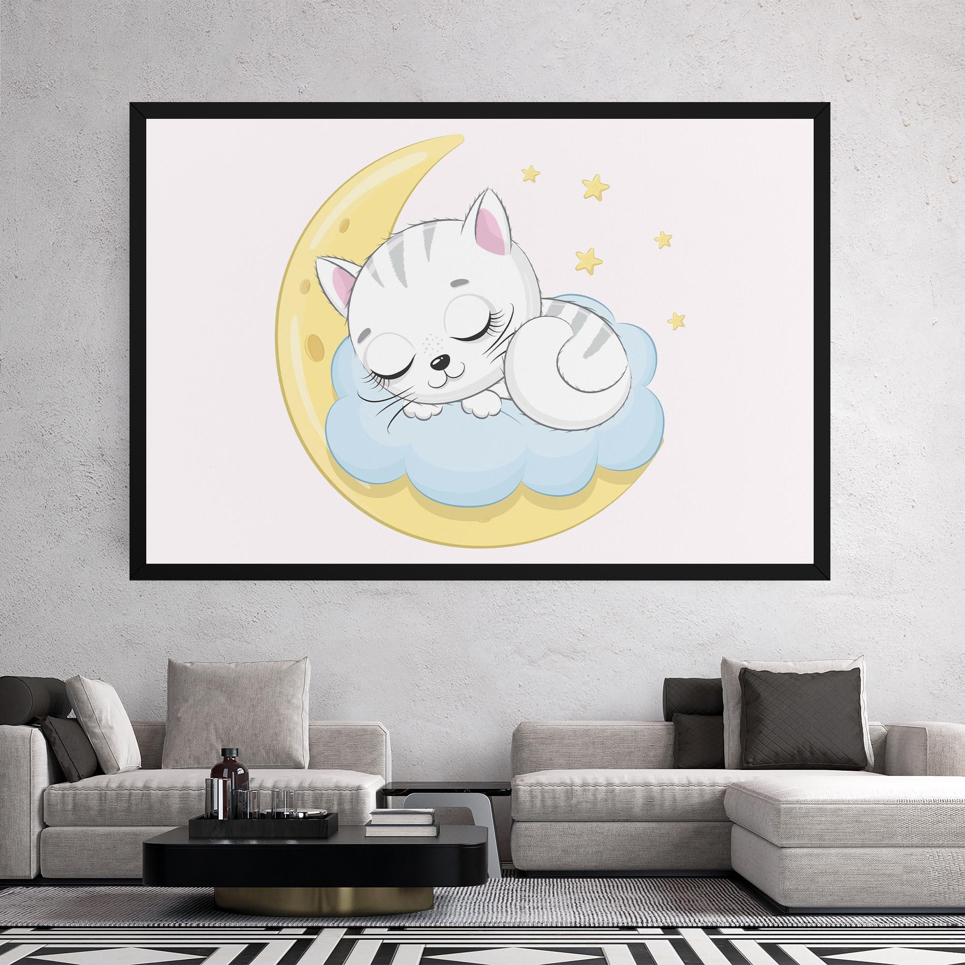 Vászonkép Moon Cat Sleeping mockup 2