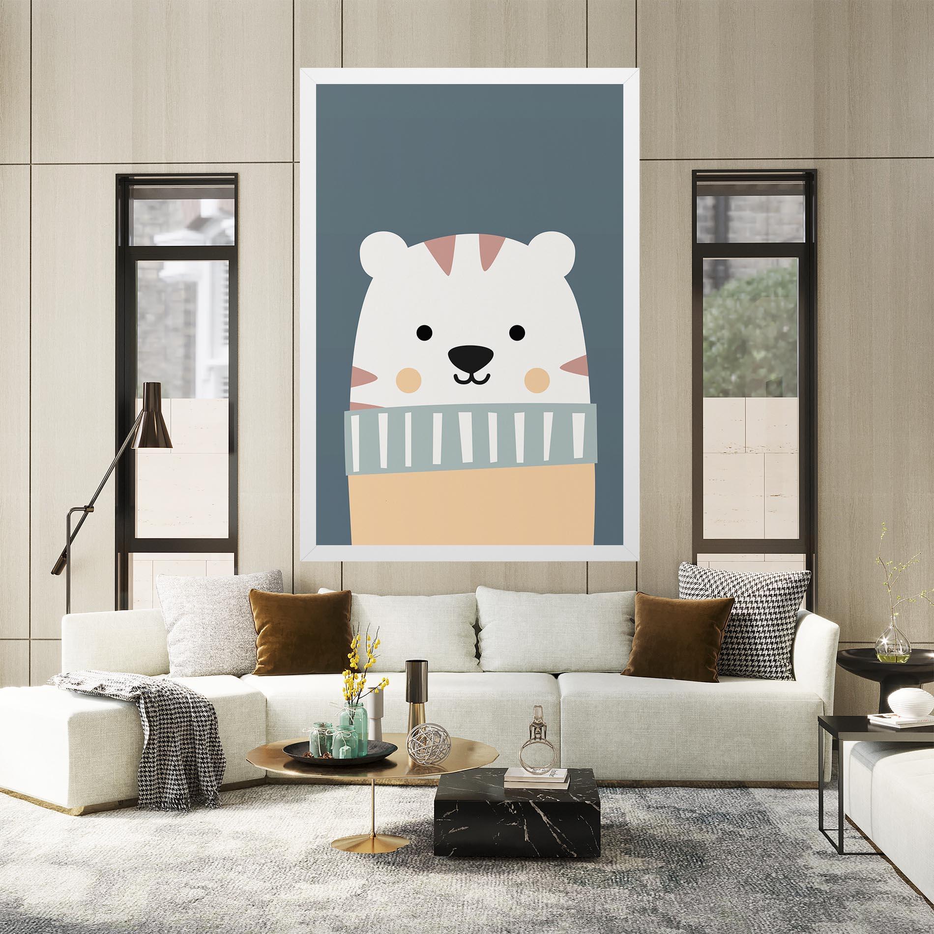 Vászonkép Cute White Tiger mockup 2