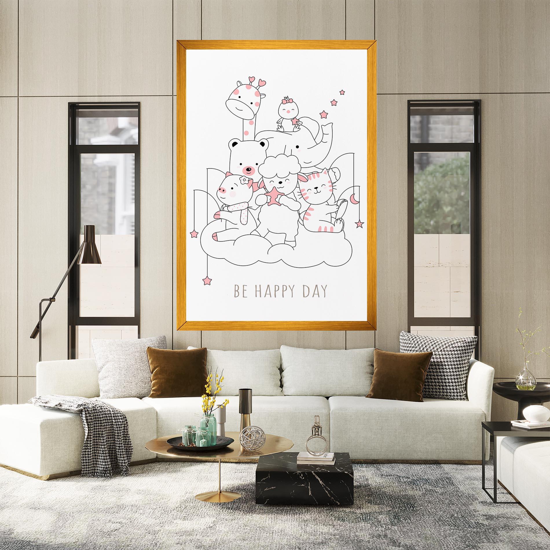 Vászonkép Be Happy Day mockup 2