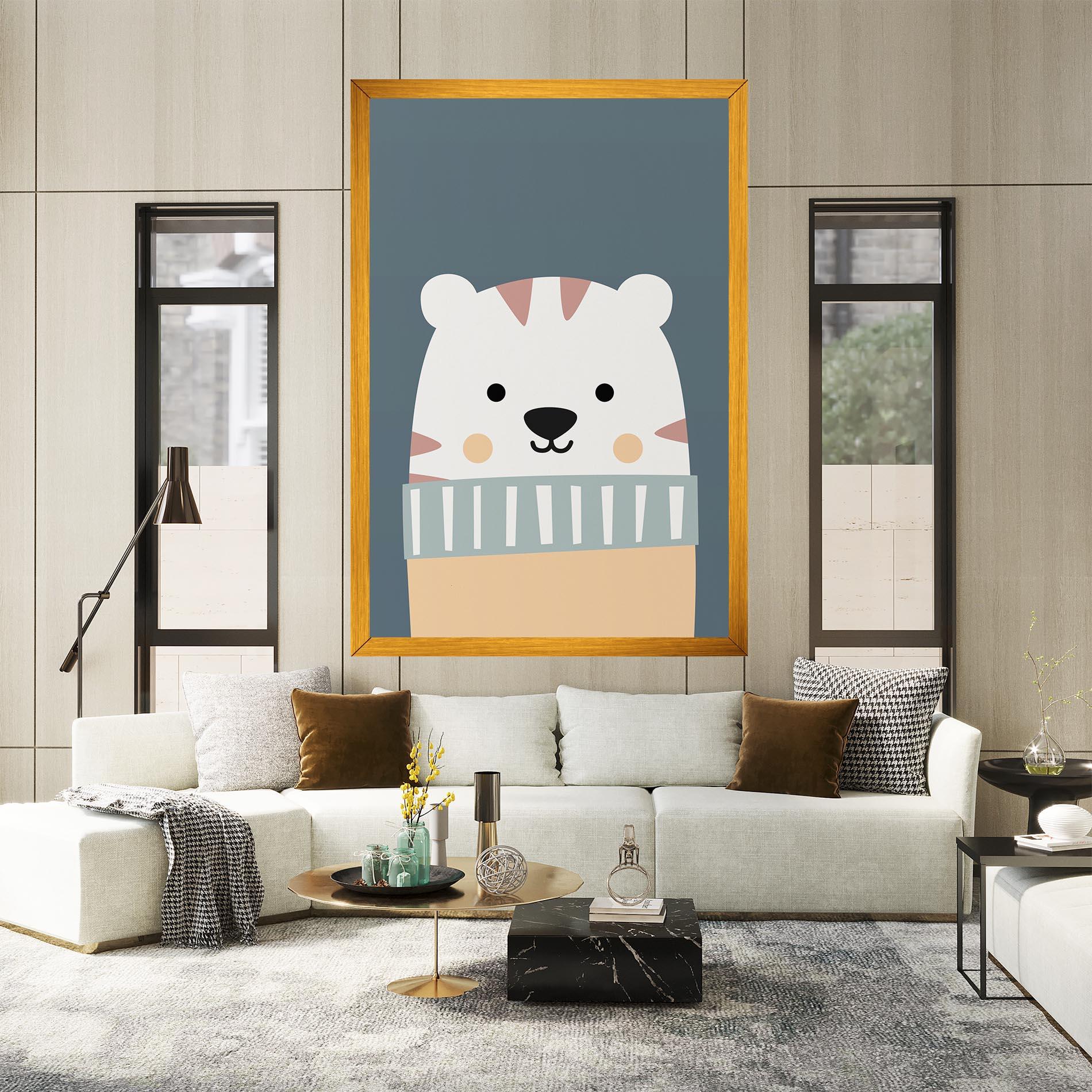 Vászonkép Cute White Tiger mockup 2