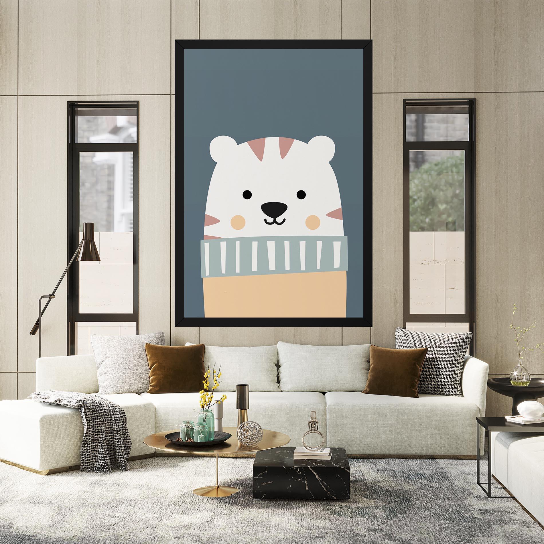 Vászonkép Cute White Tiger mockup 2