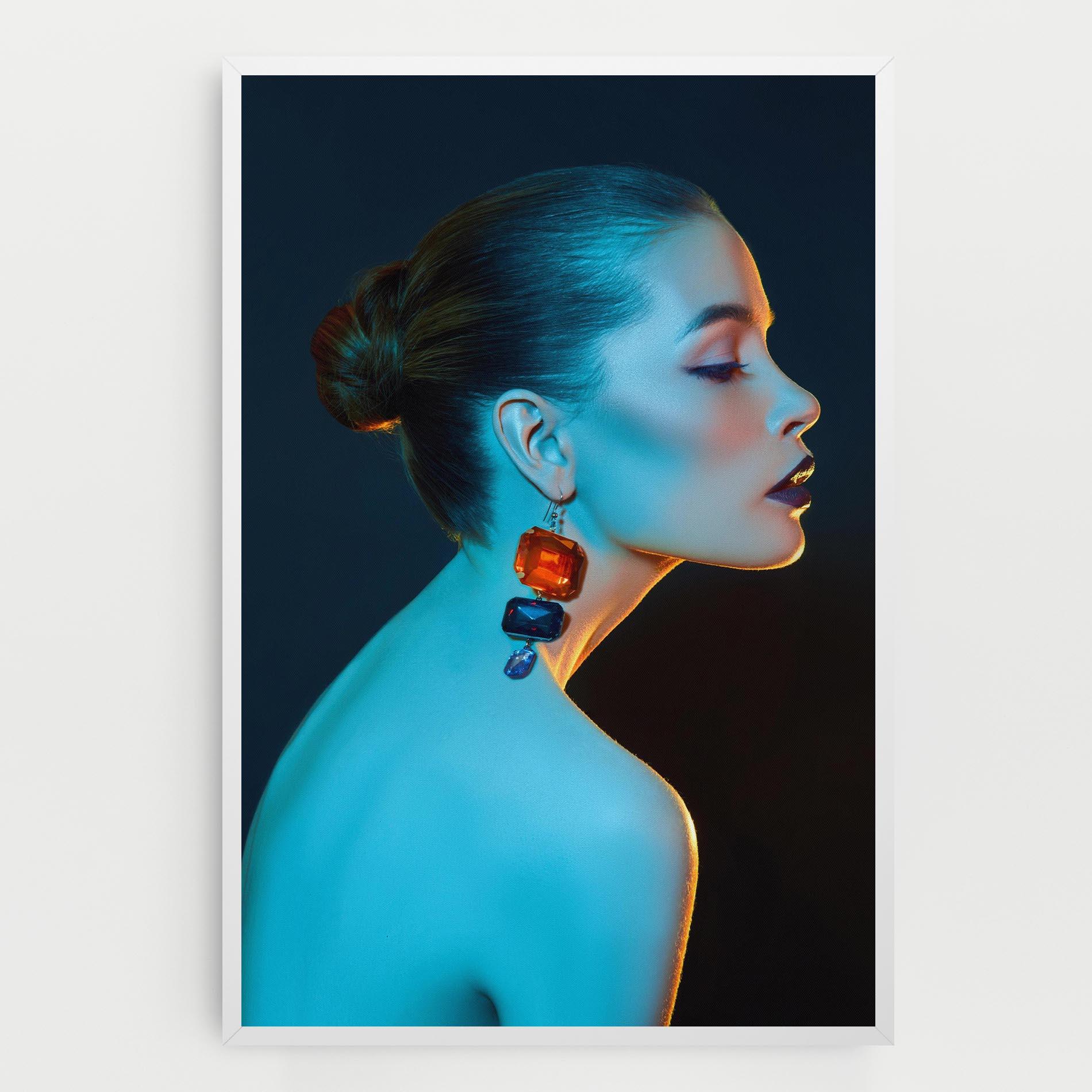 Vászonkép Blue Light Earring mockup 0