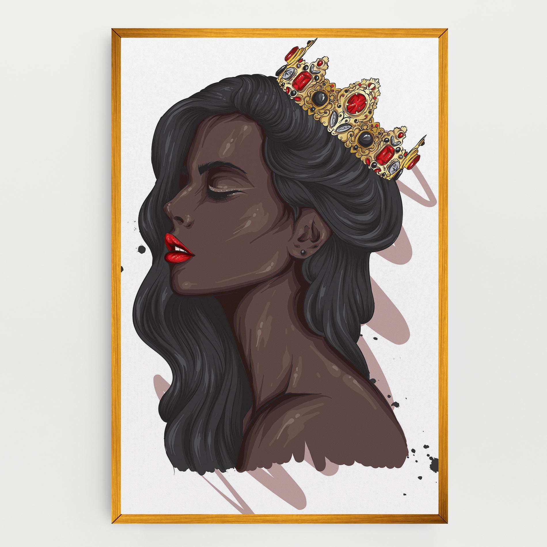 Vászonkép Black Woman With Crown mockup 0