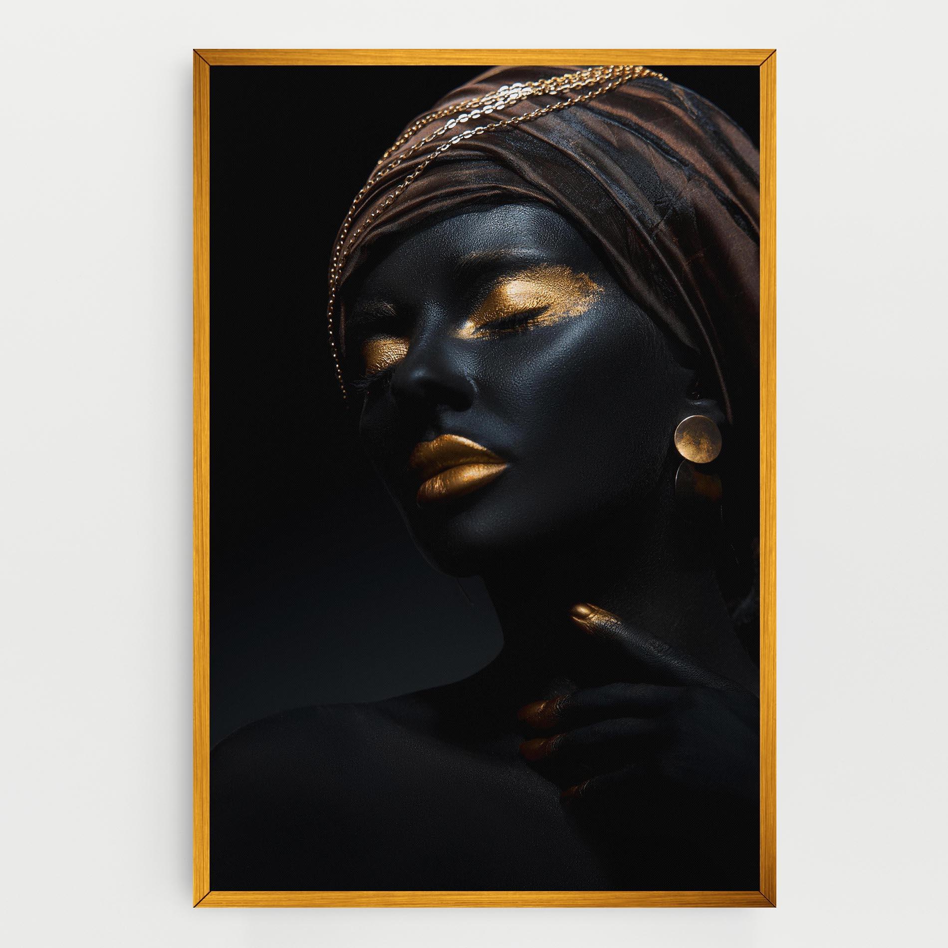 Vászonkép Gold Accessory And Makeup mockup 0