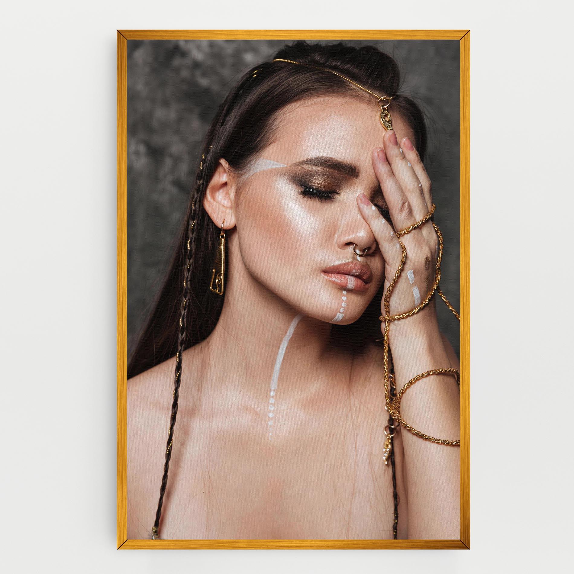 Vászonkép Gold Hand Accessory mockup 0