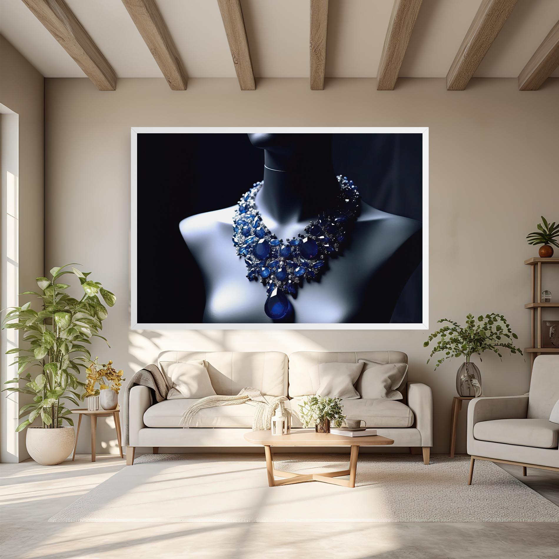 Vászonkép Blue Diamonds Necklace mockup 6