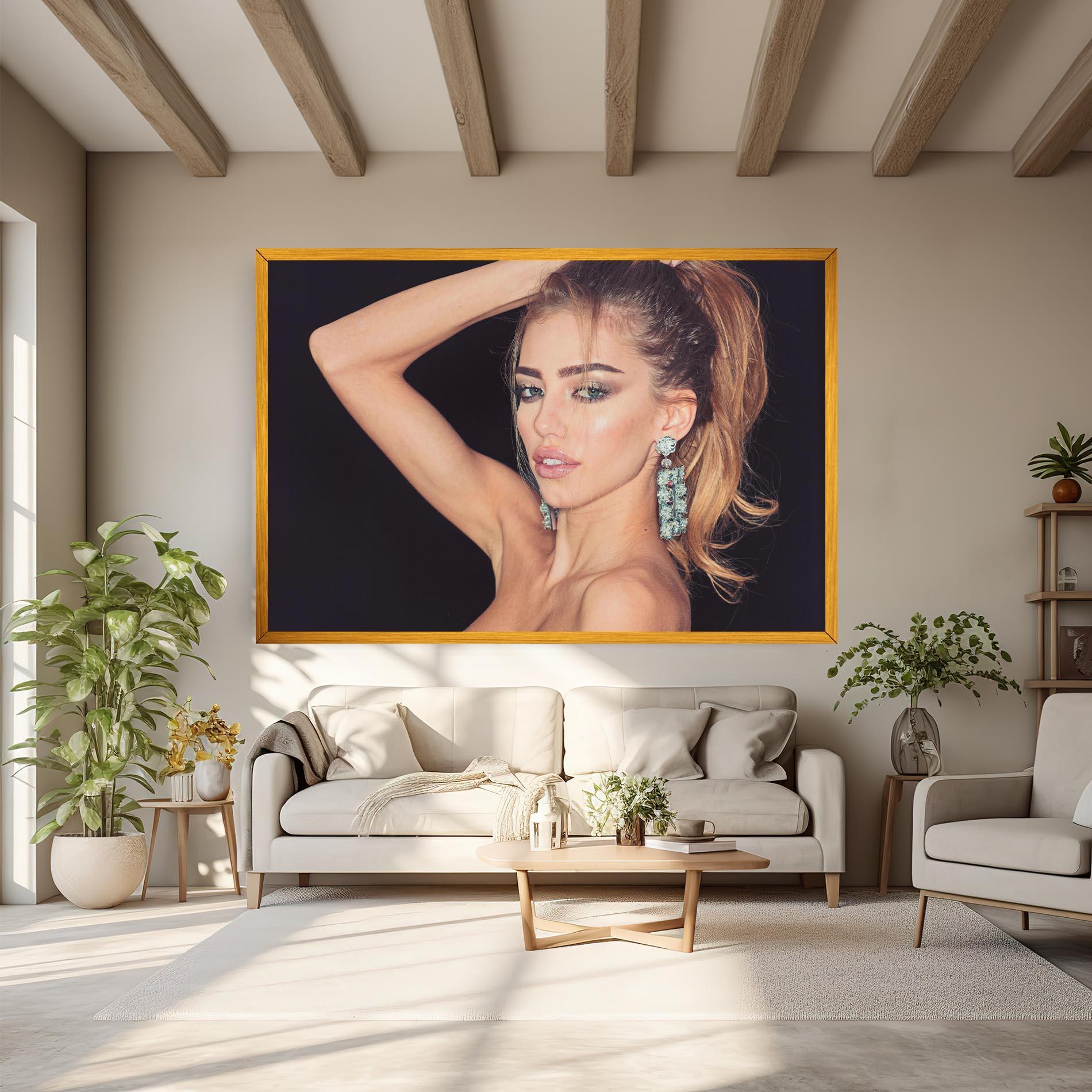 Vászonkép Flower Earrings mockup 6