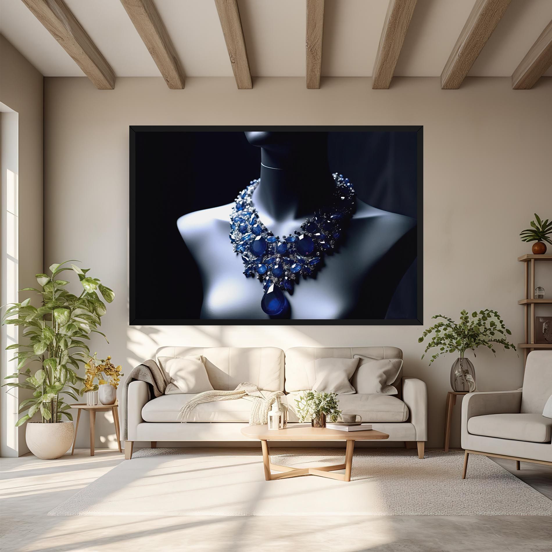 Blue Diamonds Necklace mockup 6