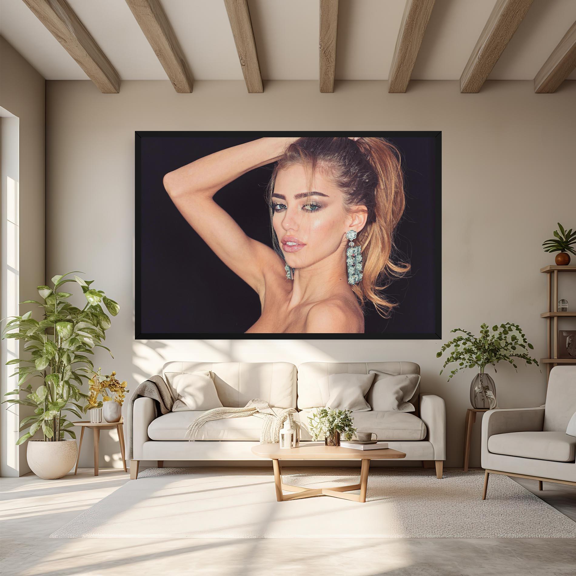 Vászonkép Flower Earrings mockup 6