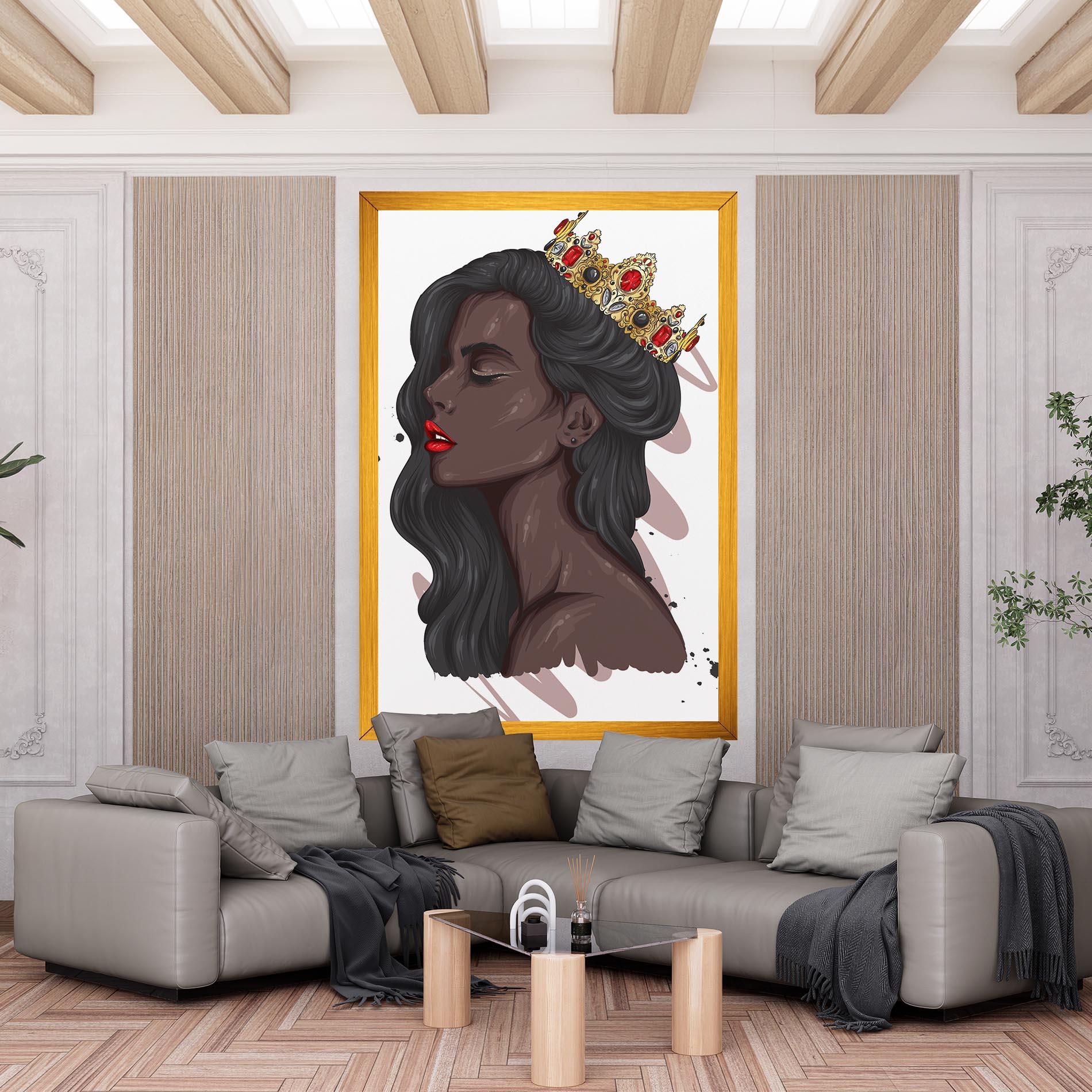 Vászonkép Black Woman With Crown mockup 6