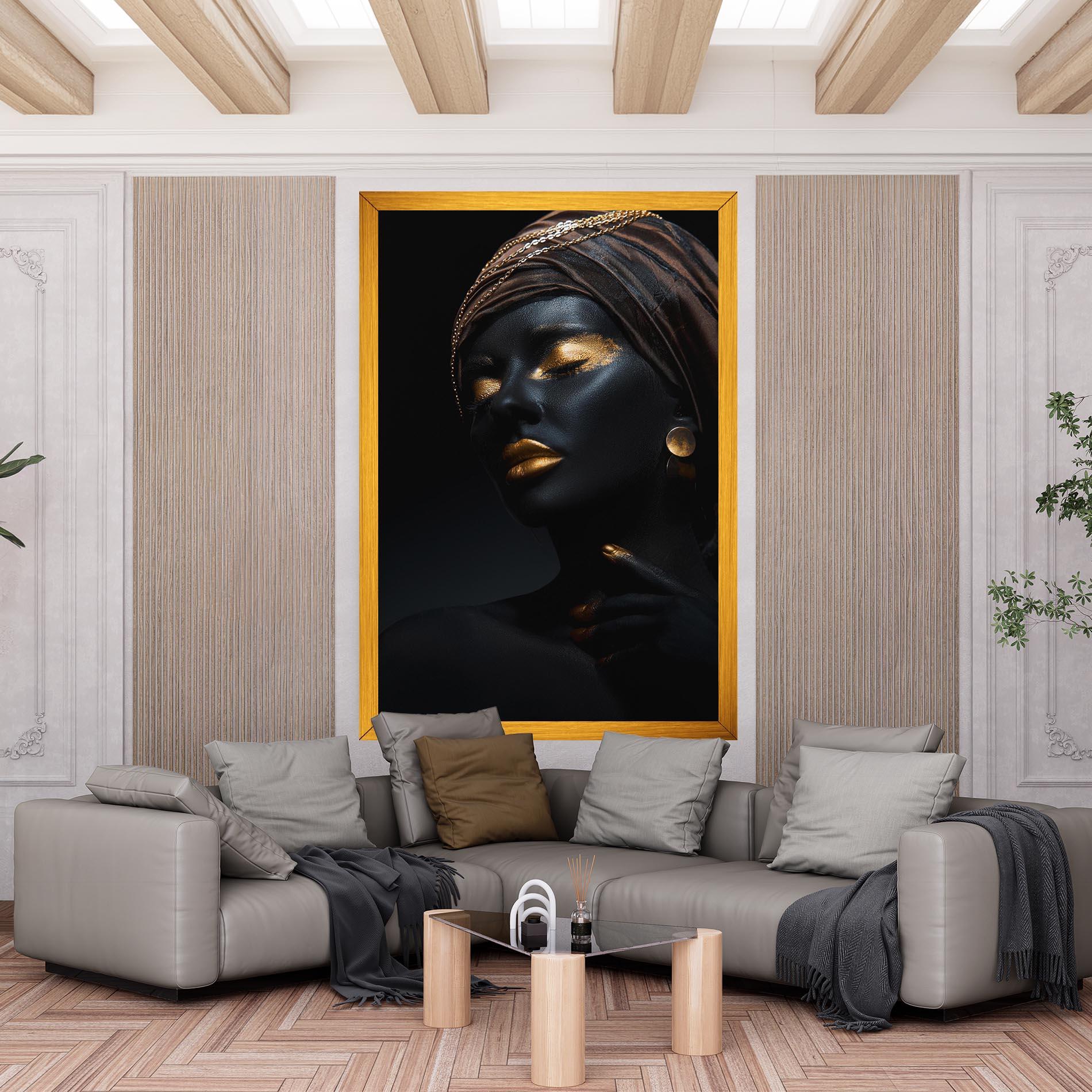 Vászonkép Gold Accessory And Makeup mockup 6