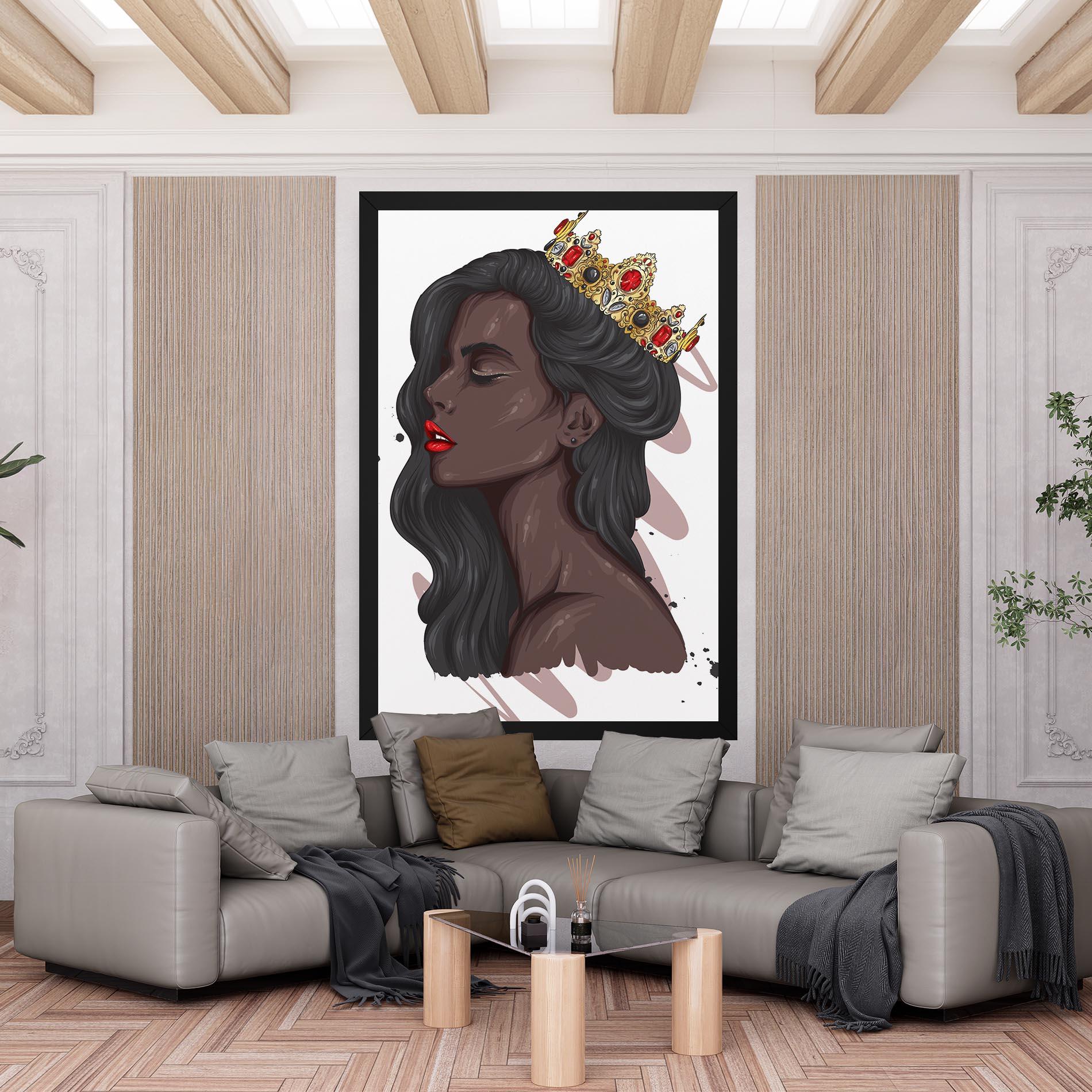 Vászonkép Black Woman With Crown mockup 6